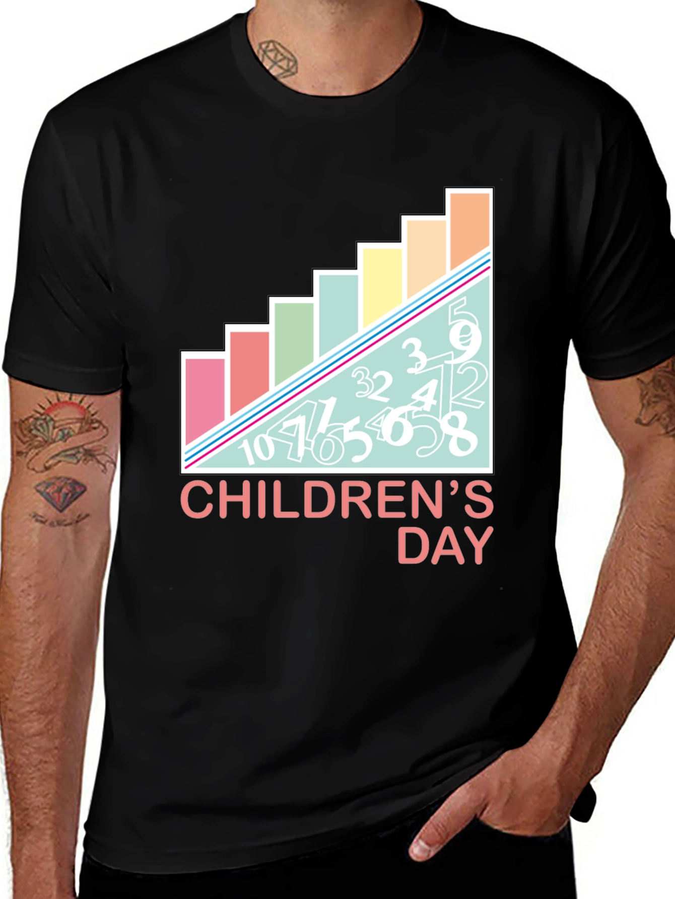 Children's Day Tee: Colorful Graphic Print