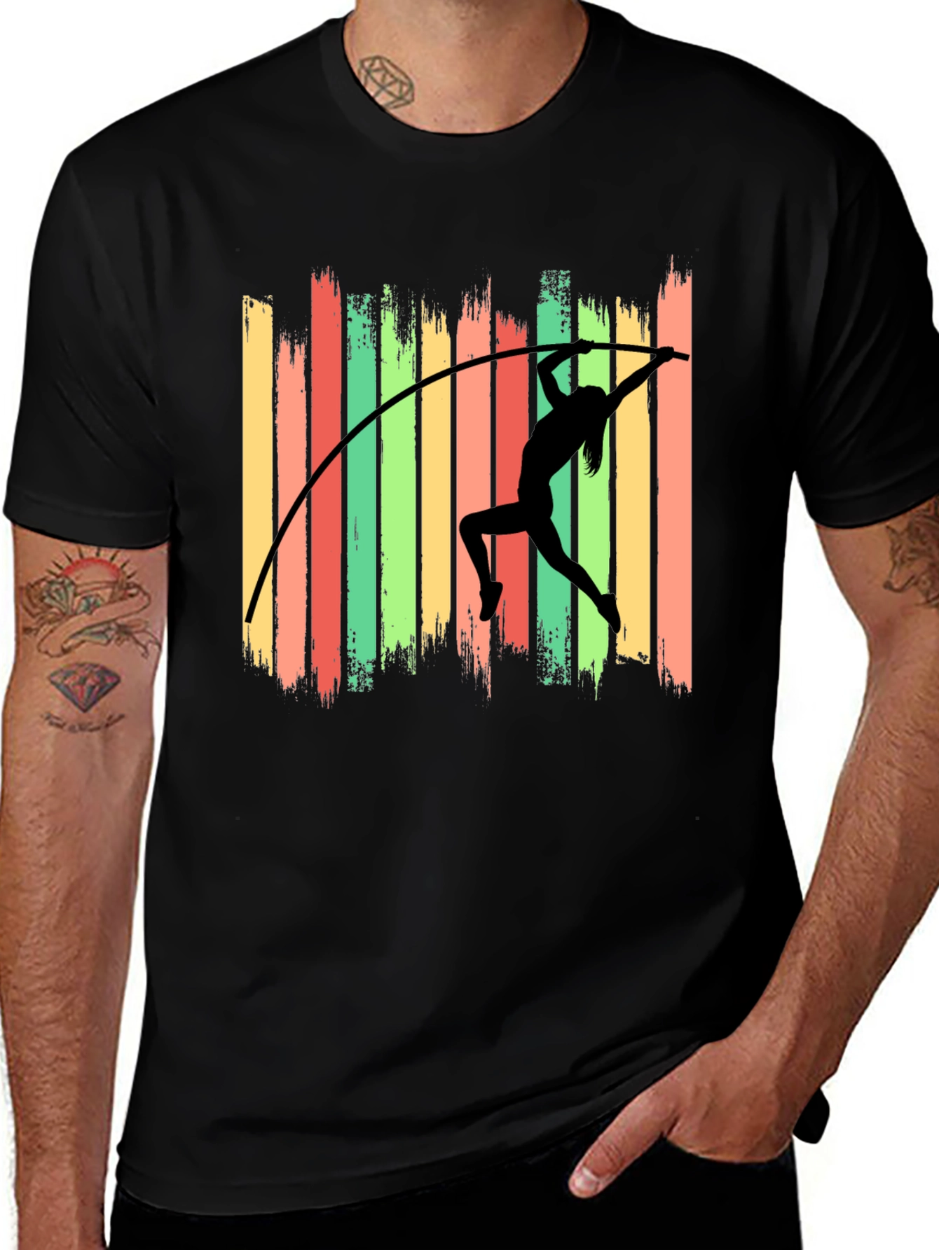 Variant 11 of Pole Vaulting Retro T-Shirt