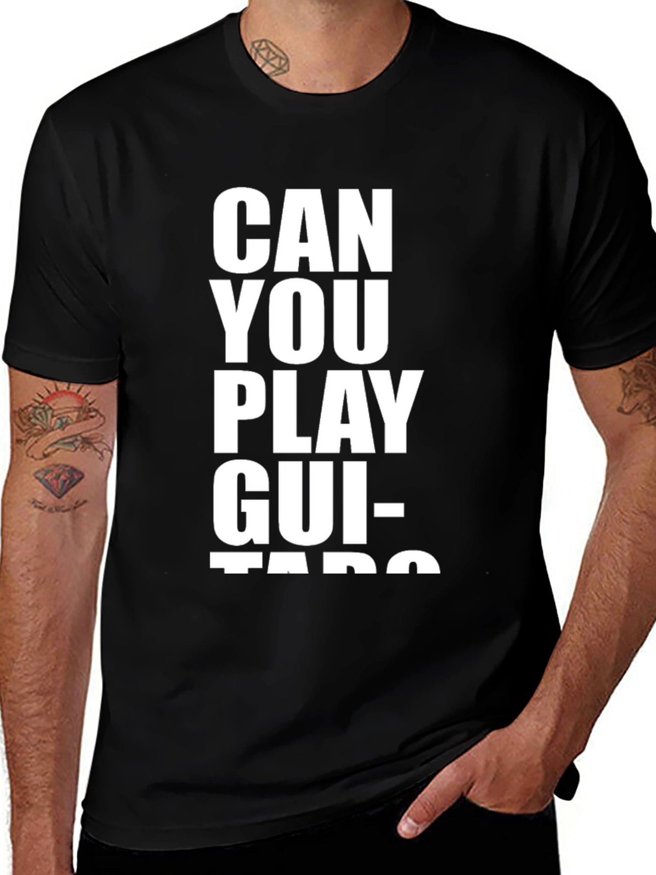 Variant 28 of Can You Play Guitar? Graphic Tee - Black