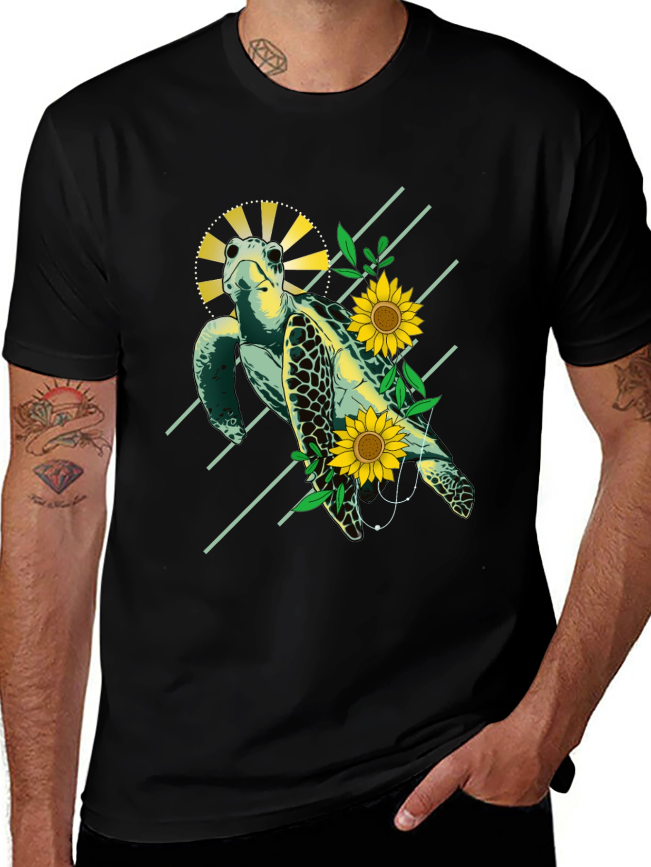 Variant 9 of Turtle & Sunflower Graphic Tee