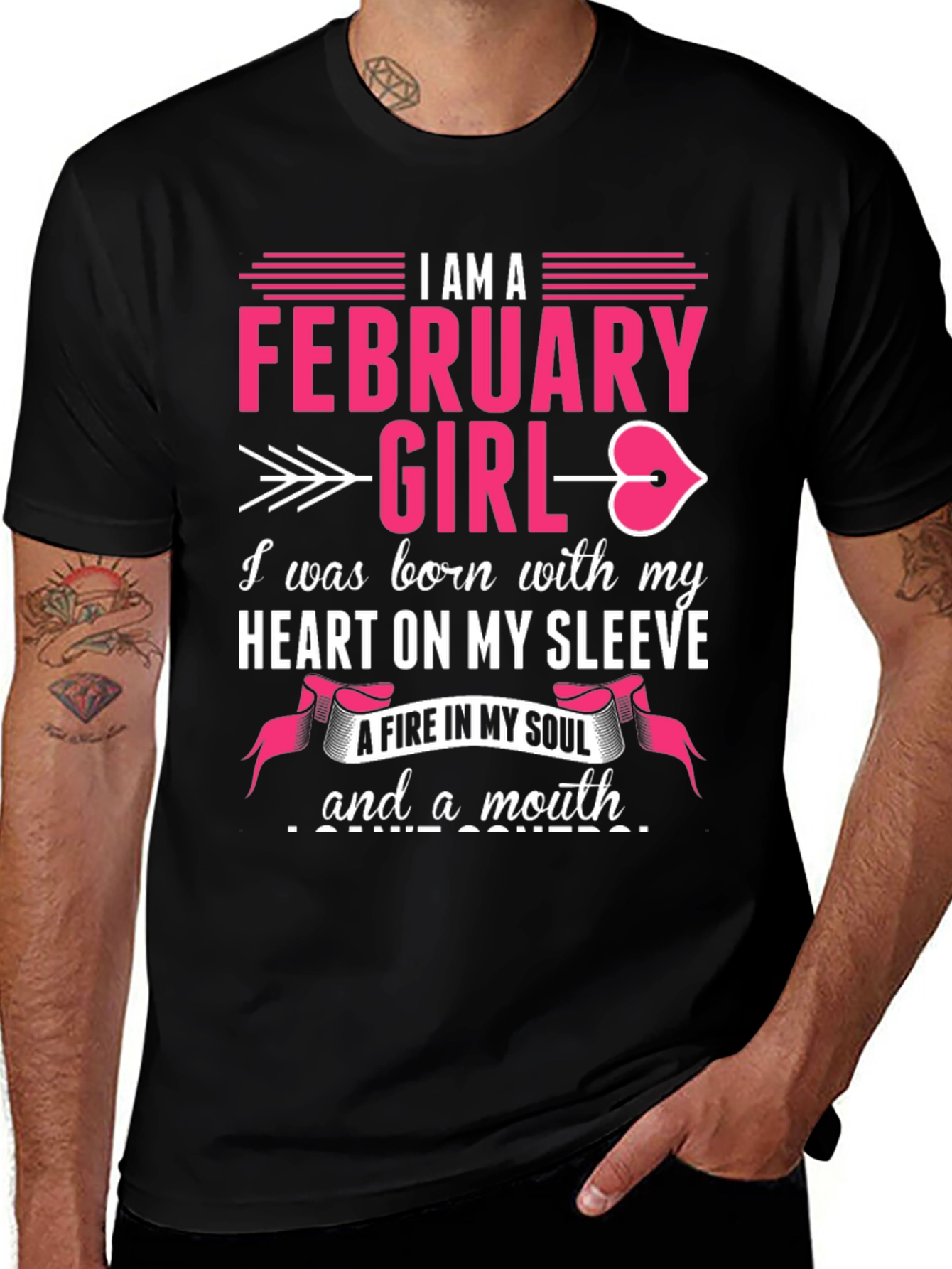 February Girl T-Shirt: Heart on Sleeve, Fire in Soul