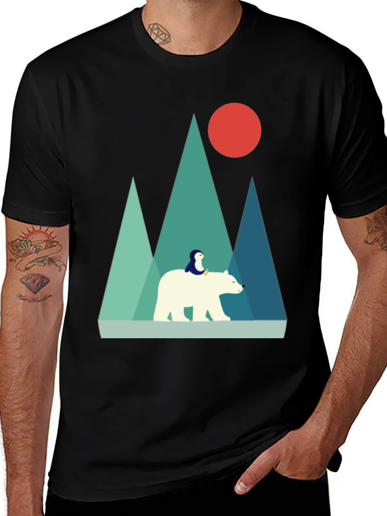 Variant 4 of Penguin on Bear Graphic Tee