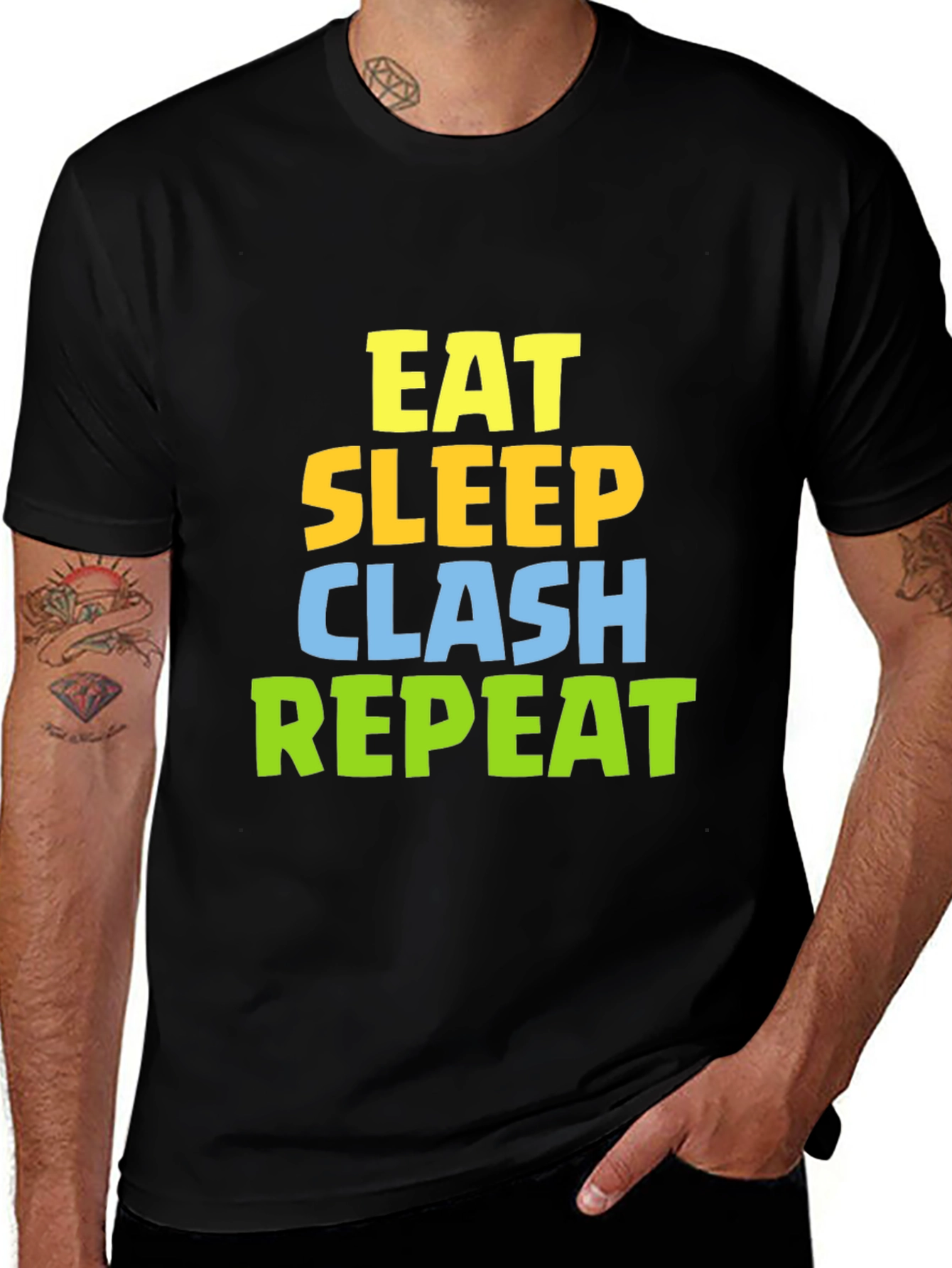 Variant 29 of Eat Sleep Clash Repeat Black T-Shirt