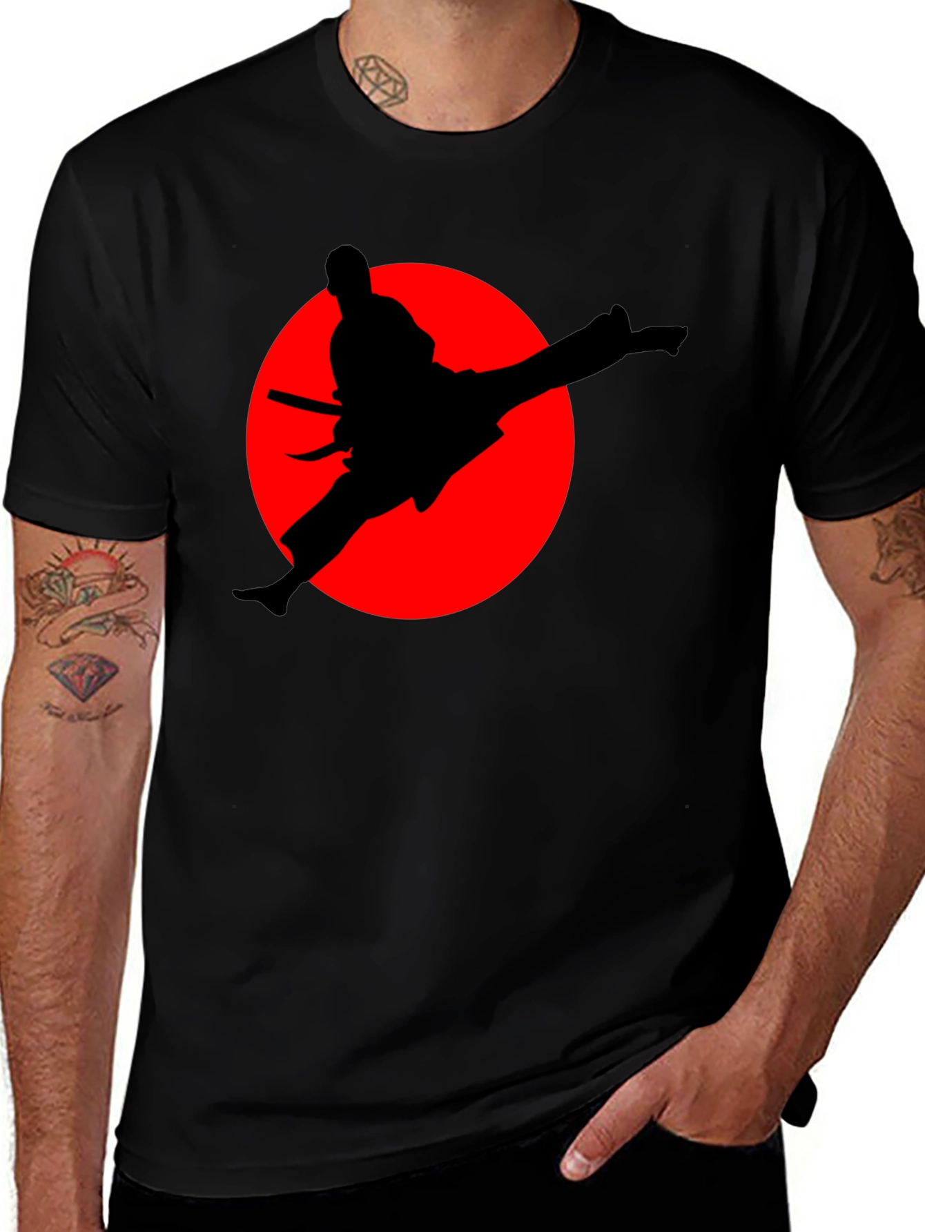 Variant 18 of Karate Silhouette Graphic T-Shirt - Martial Arts Tee