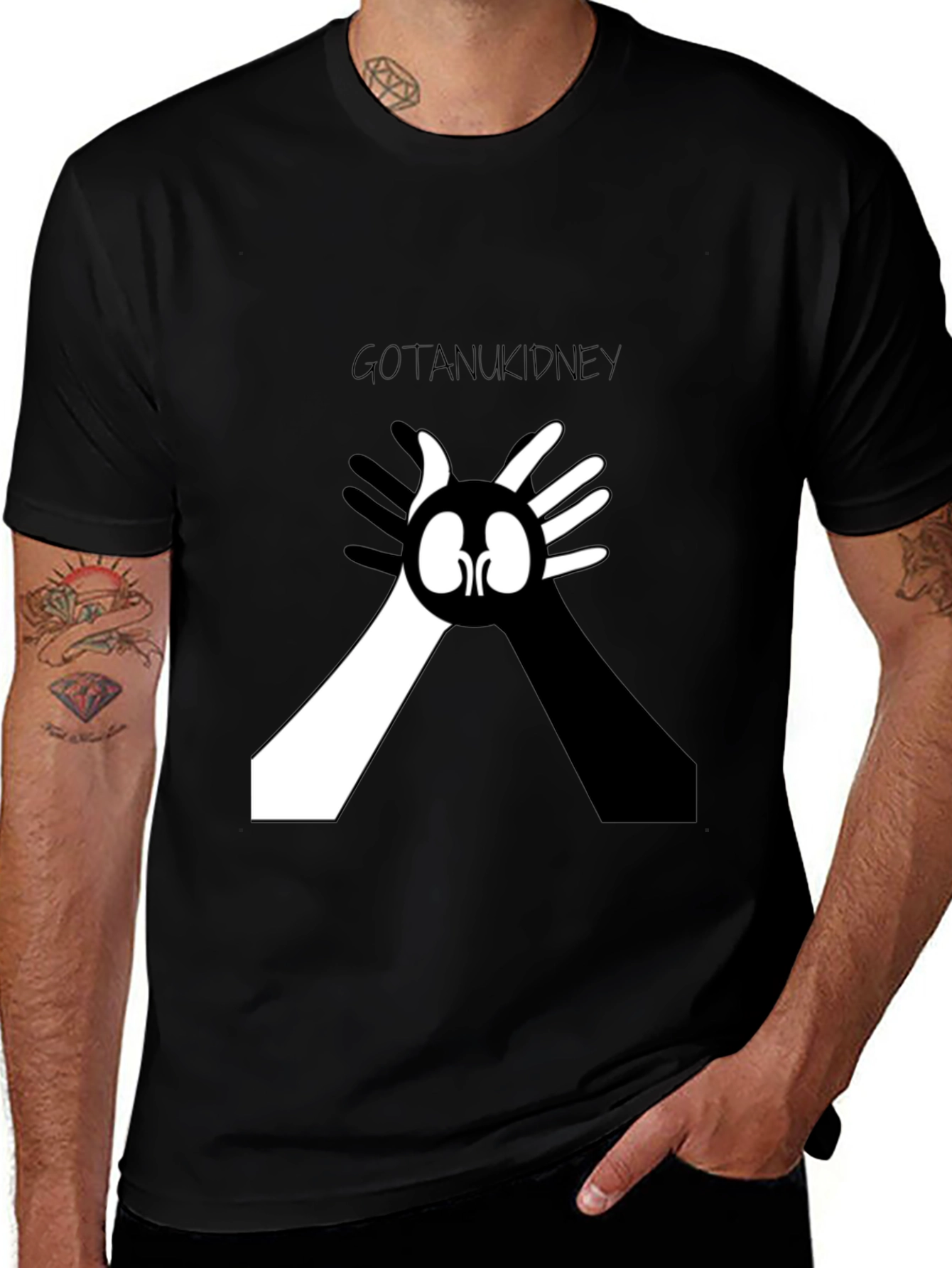 Variant 22 of Got An U Kidney Graphic Tee - Unisex Black T-Shirt