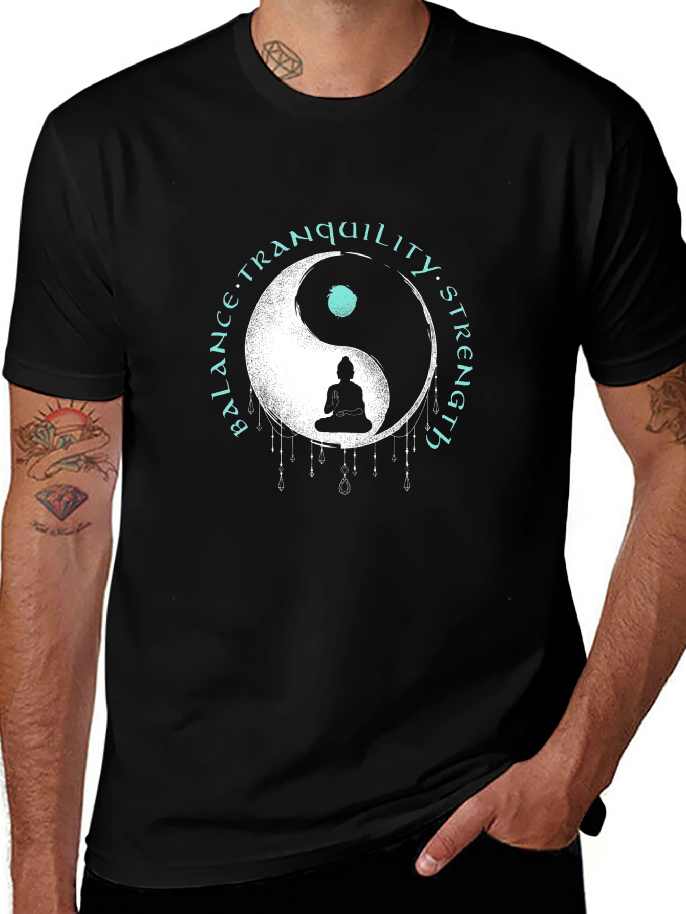 Yin Yang Buddha T-Shirt: Balance, Tranquility, Strength