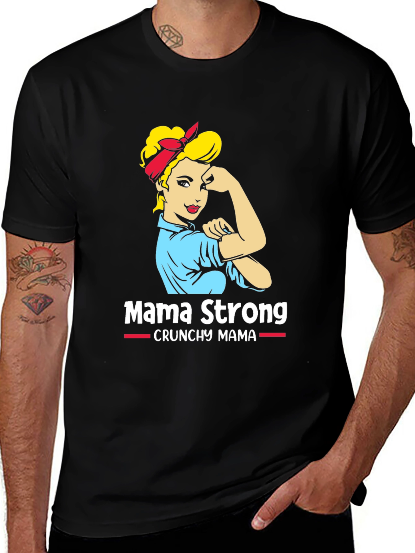 Mama Strong Graphic Tee: Crunchy Mama Design