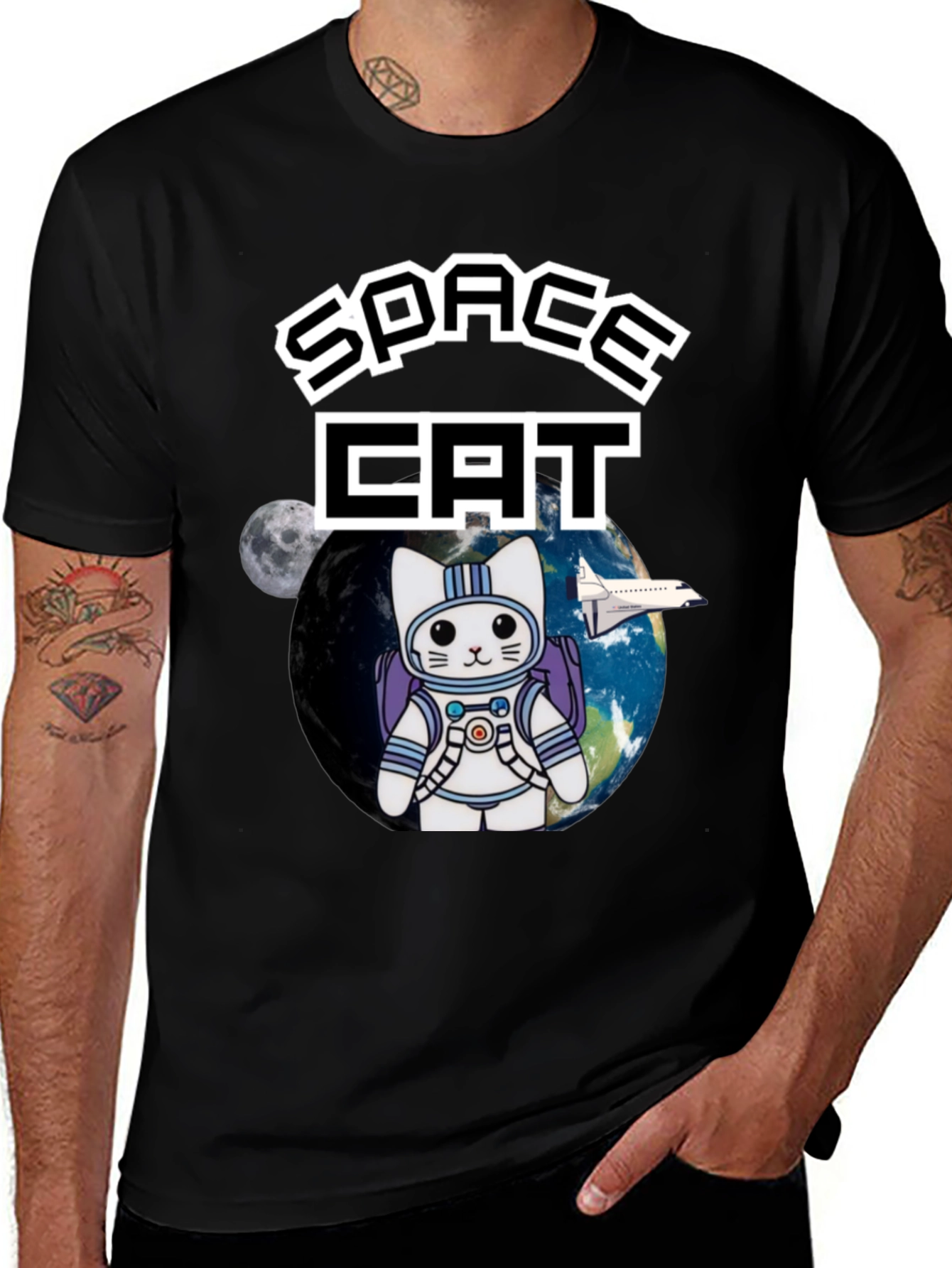 Variant 27 of Space Cat T-Shirt - Astronaut Kitten Graphic Tee
