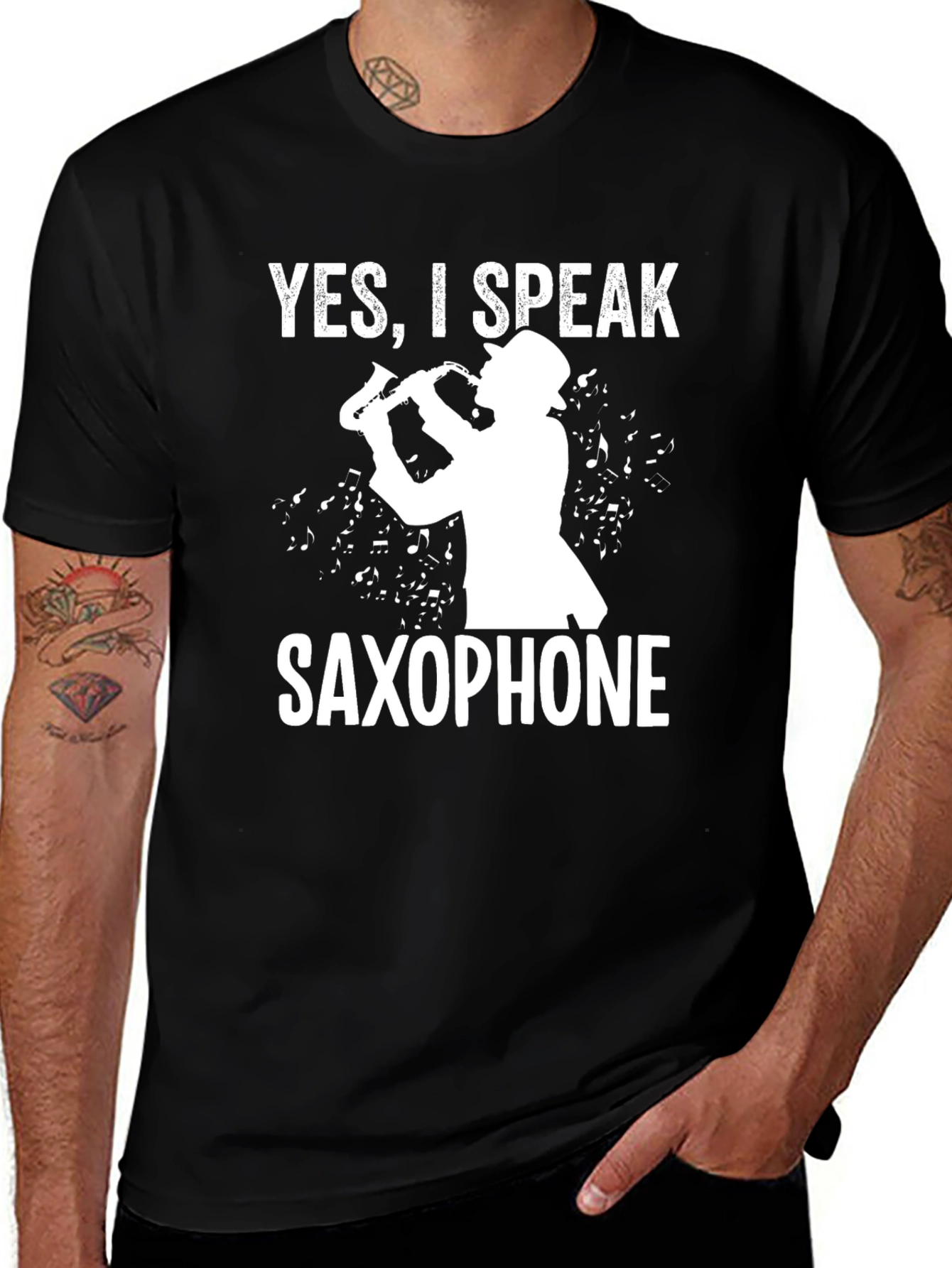 Variant 7 of Saxophone Musician T-Shirt - Yes, I Speak Saxophone