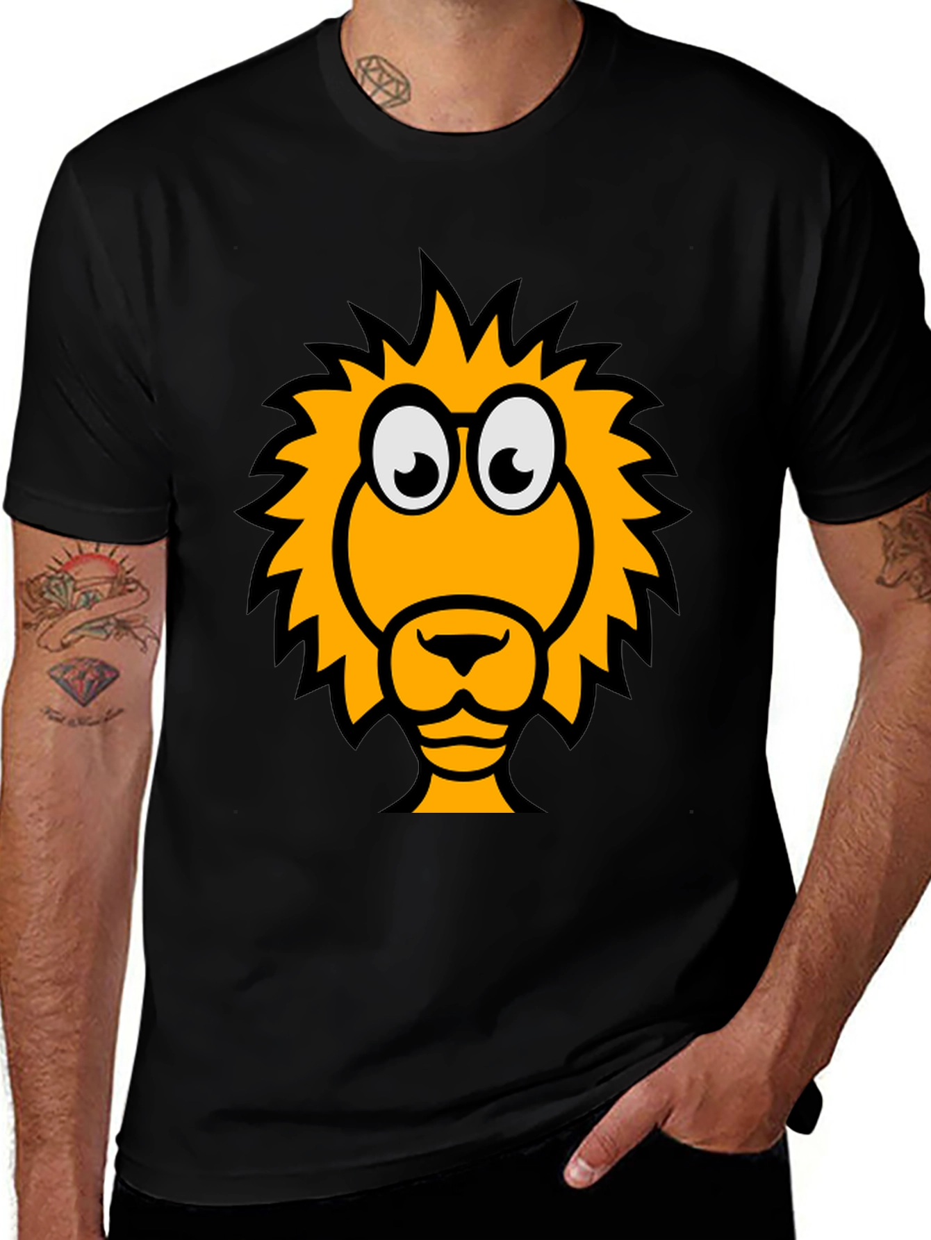 Black Lion Graphic Tee - Black Crew Neck T-Shirt main image