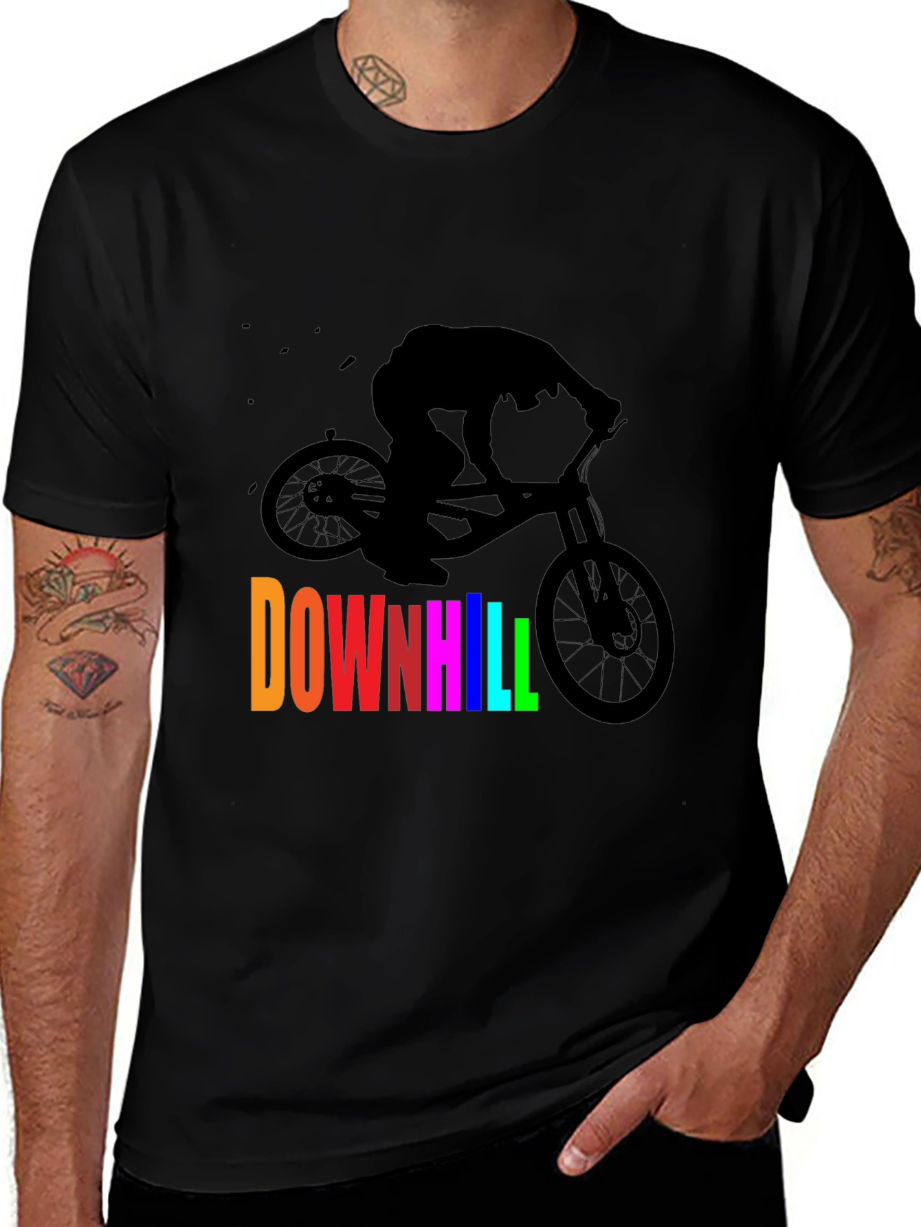 Variant 18 of Downhill Biker T-Shirt - Black Cotton Blend