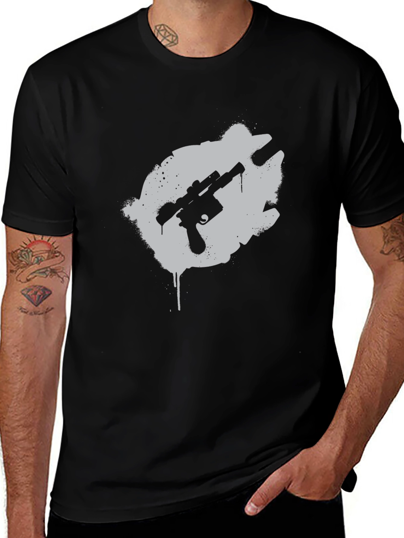 Star Wars Han Solo Blaster Black T-Shirt