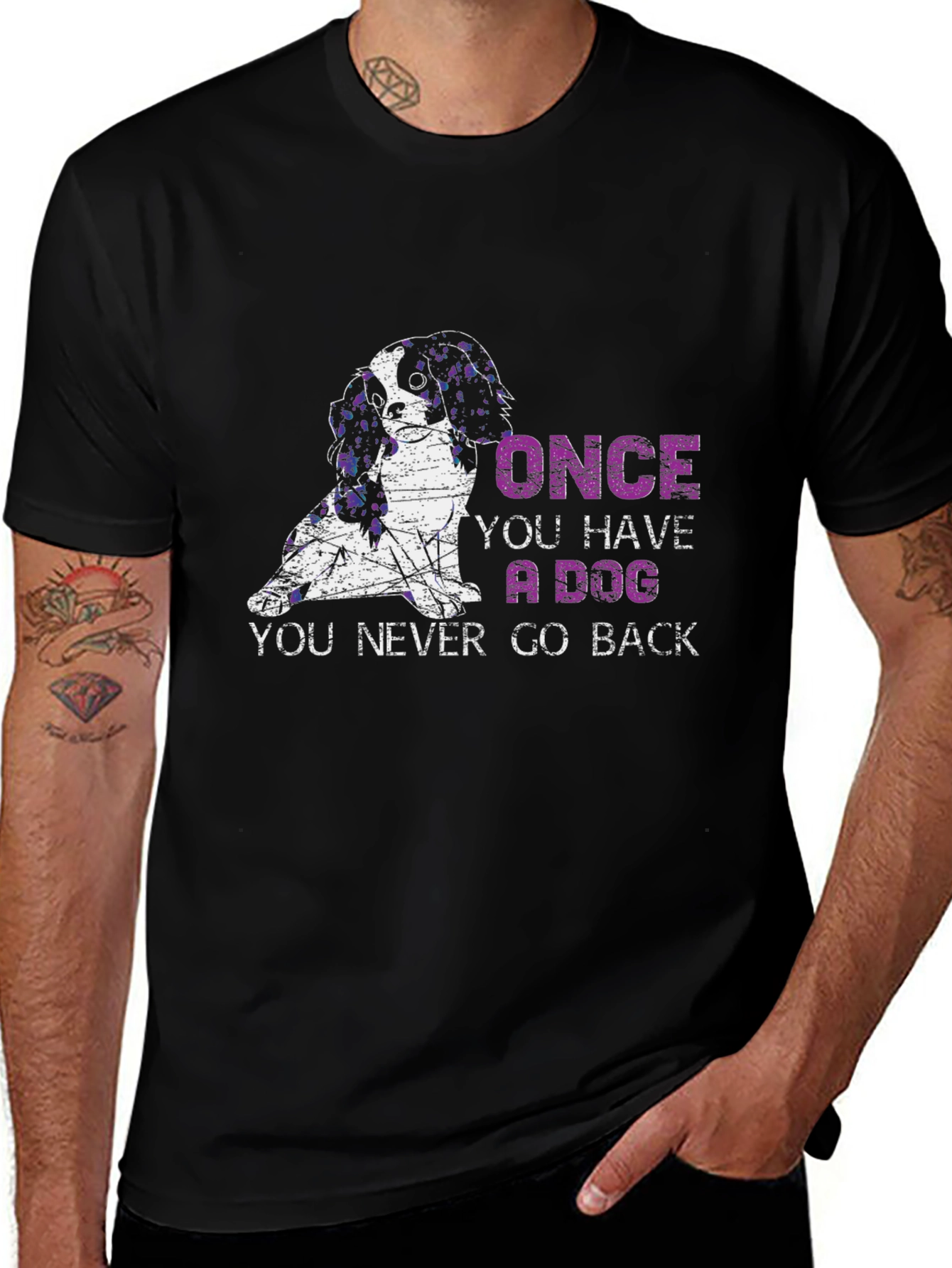 Variant 11 of Dog Lover Black T-Shirt - Once You Have a Dog
