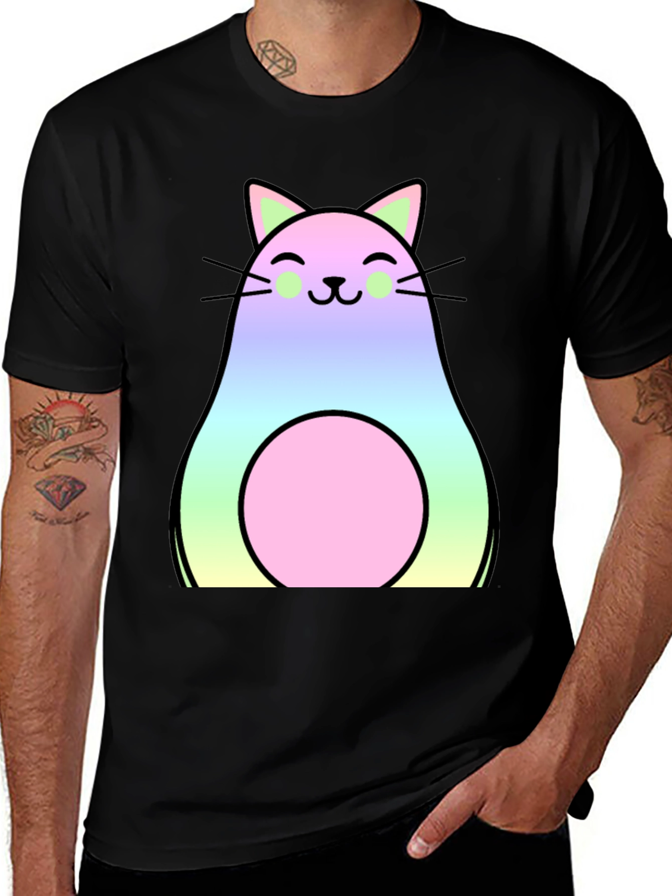 Variant 13 of Avocado Cat T-Shirt - Kawaii Cute