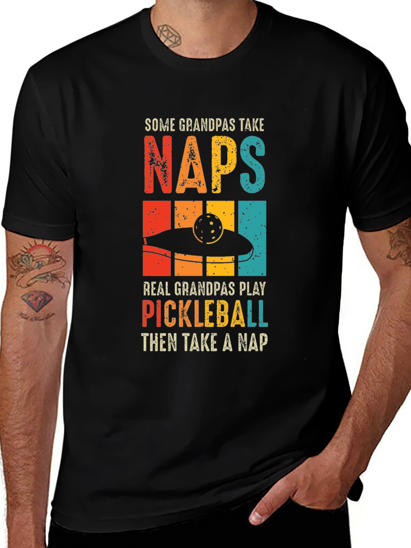 Variant 22 of Grandpa Pickleball T-Shirt - Naps & Play