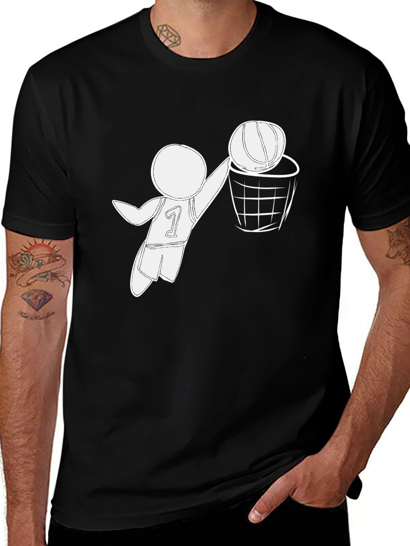 Variant 12 of Basketball Player Graphic T-Shirt - Black