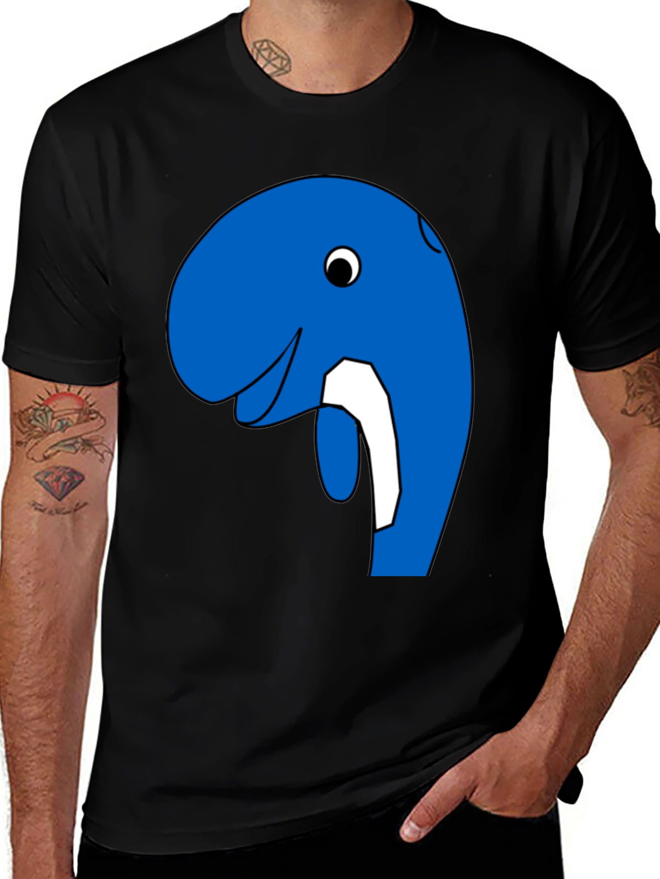 Variant 4 of Blue Cartoon Animal Graphic Tee