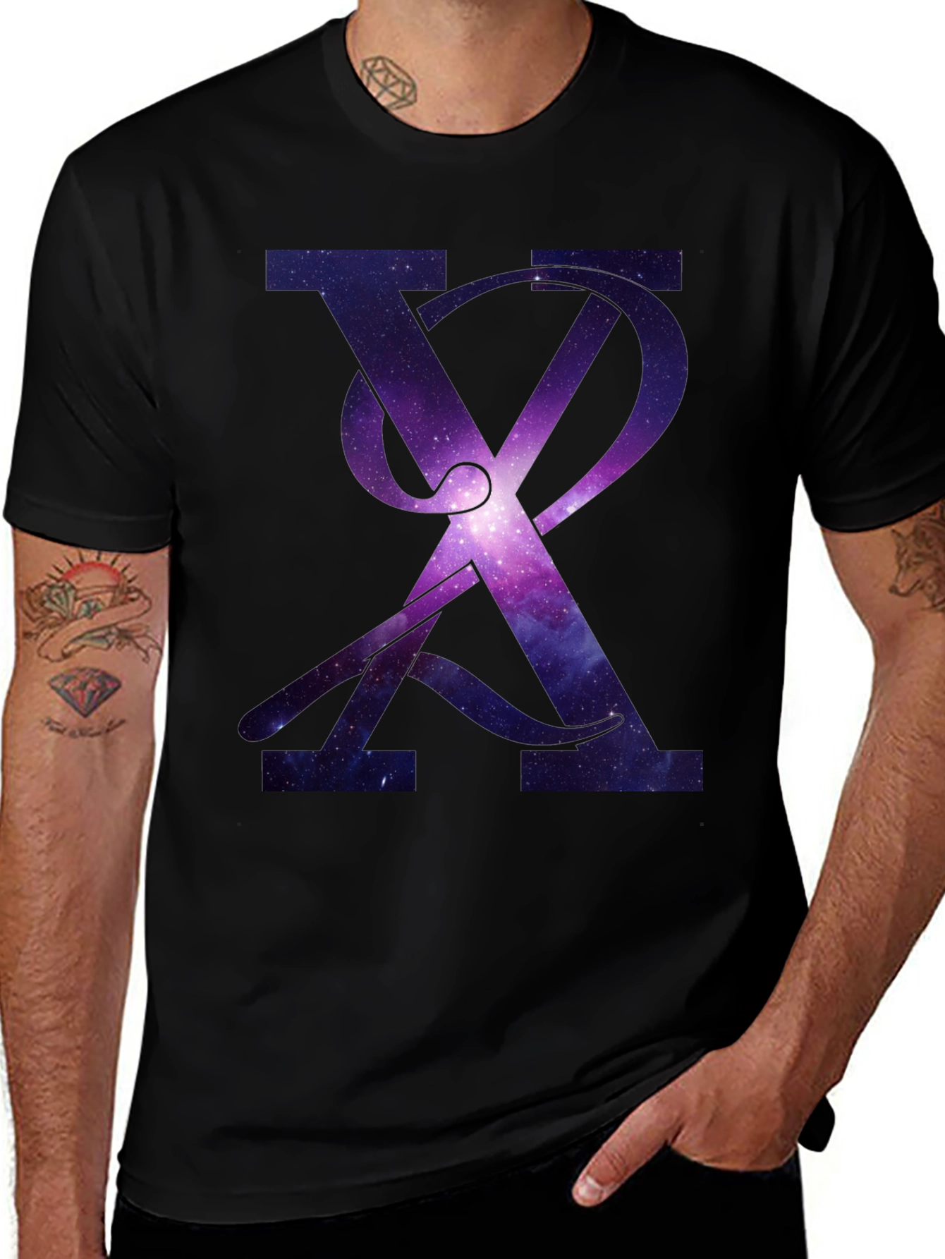Variant 15 of Galaxy Letter Graphic Tee - Stylish Men's T-Shirt