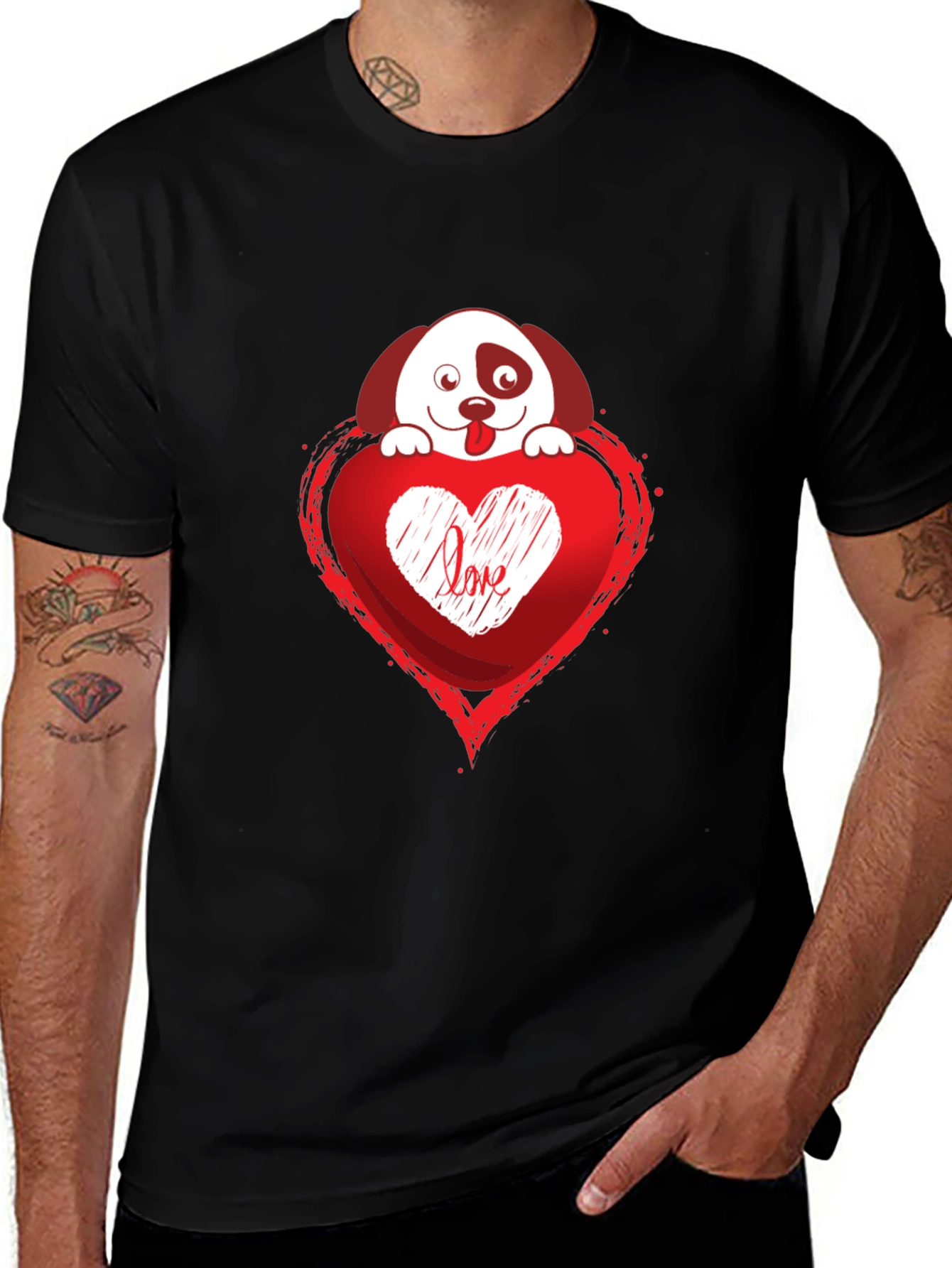 Variant 15 of Love Pup Graphic Tee - Black T-Shirt