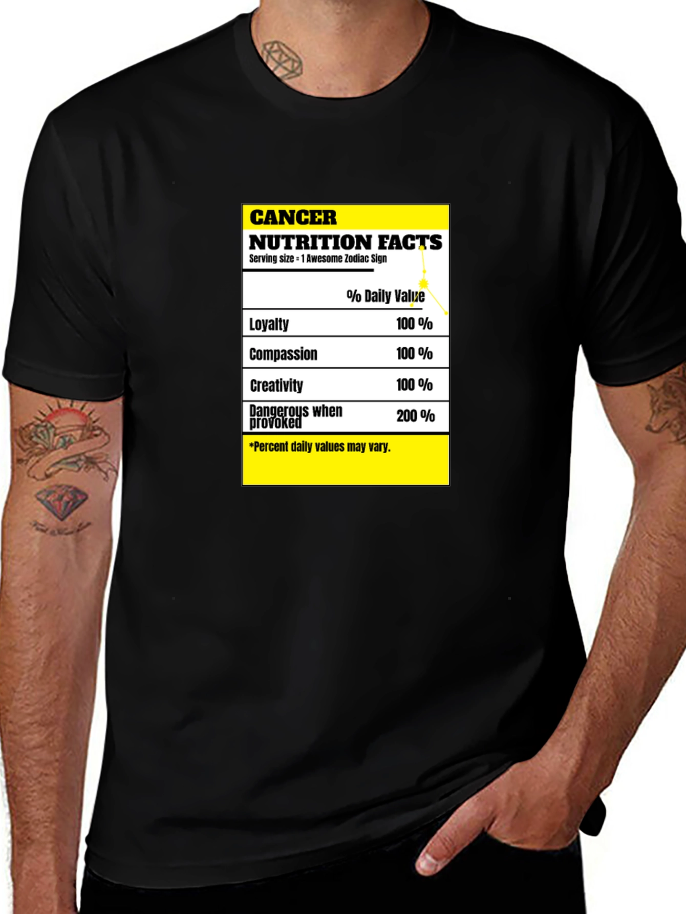 Cancer Zodiac Nutrition Facts T-Shirt