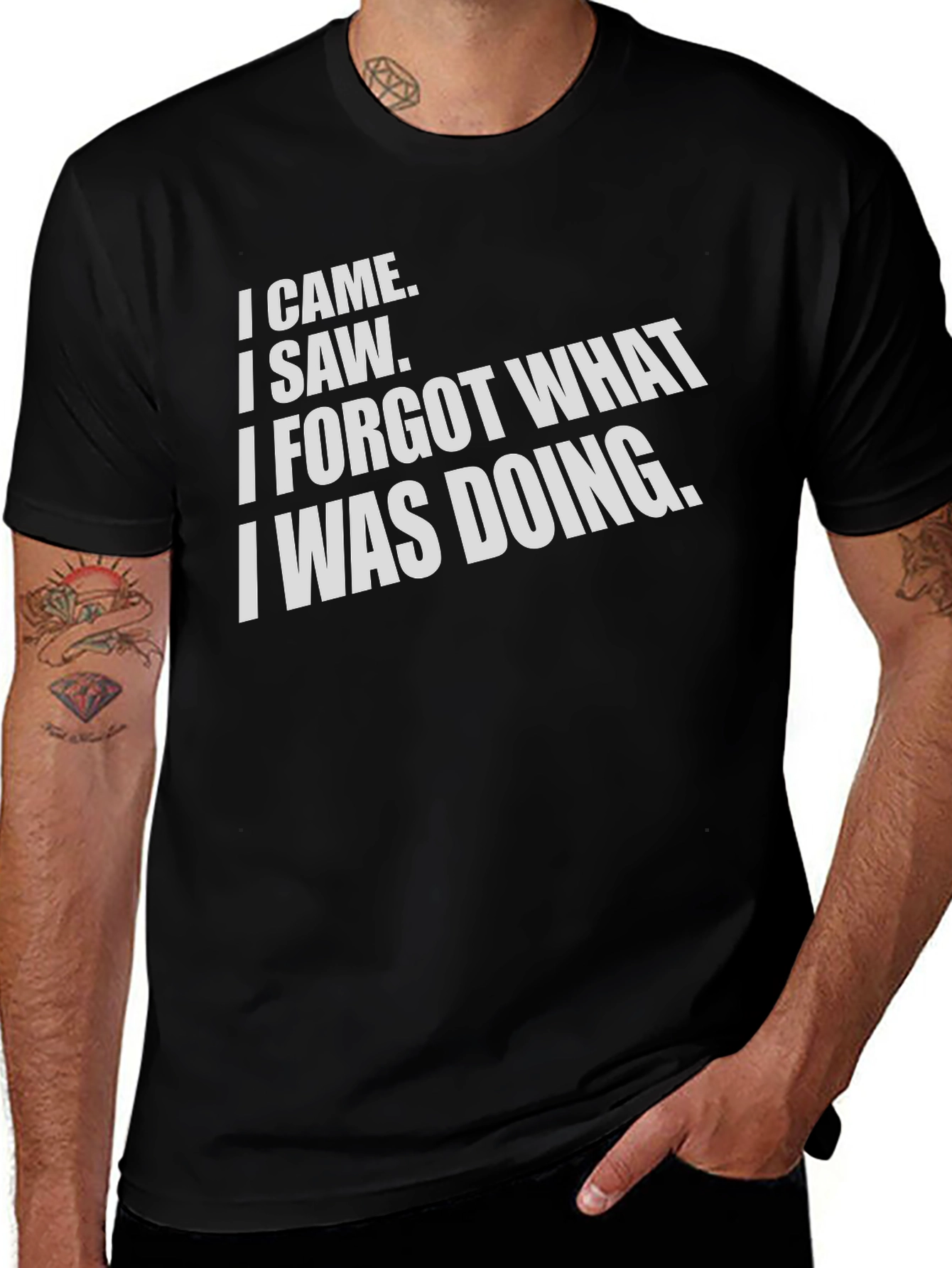 Variant 14 of Funny Black T-Shirt - I Came, I Saw, I Forgot
