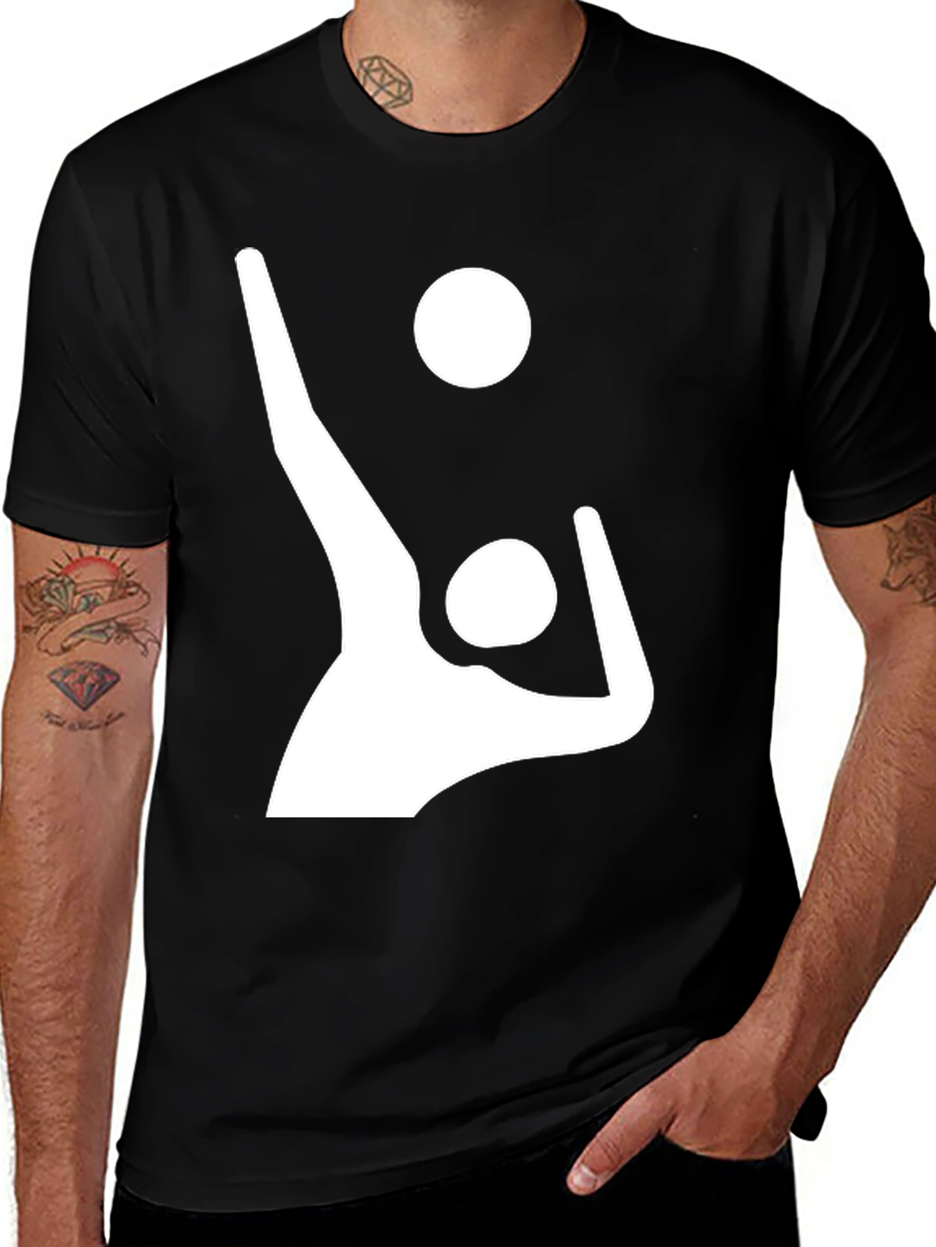 Variant 3 of Volleyball Player Graphic Tee - Black