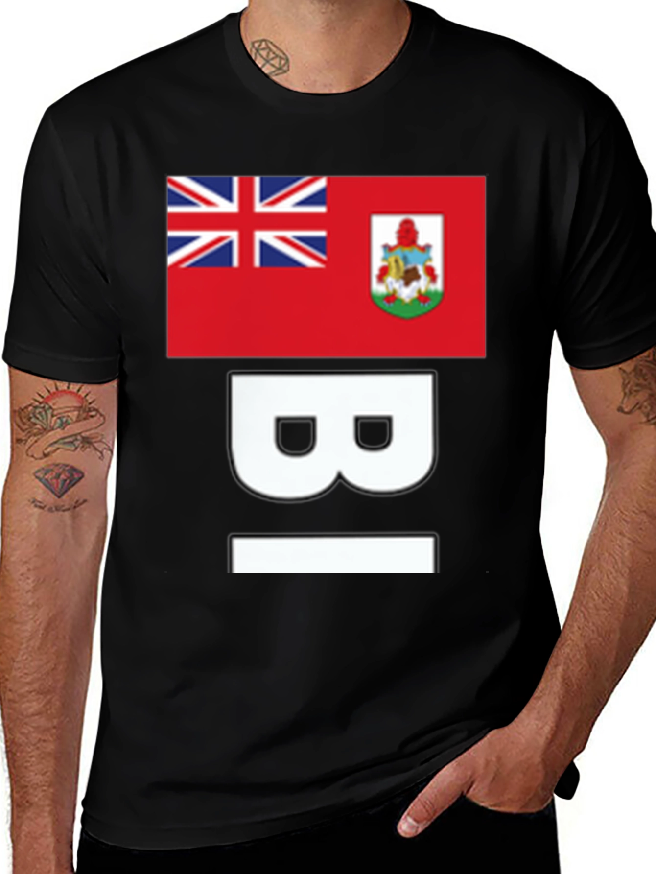Bermuda Flag Black T-Shirt