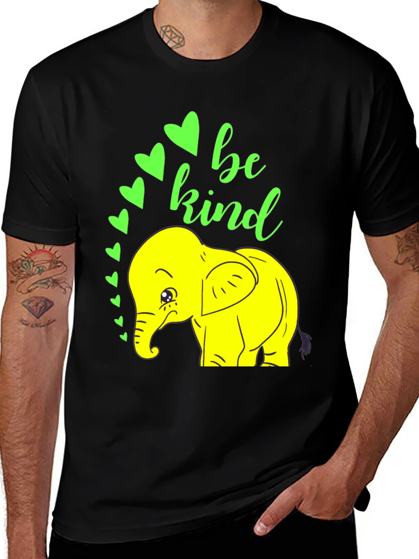 Variant 30 of Be Kind Elephant Tee - Black T-Shirt