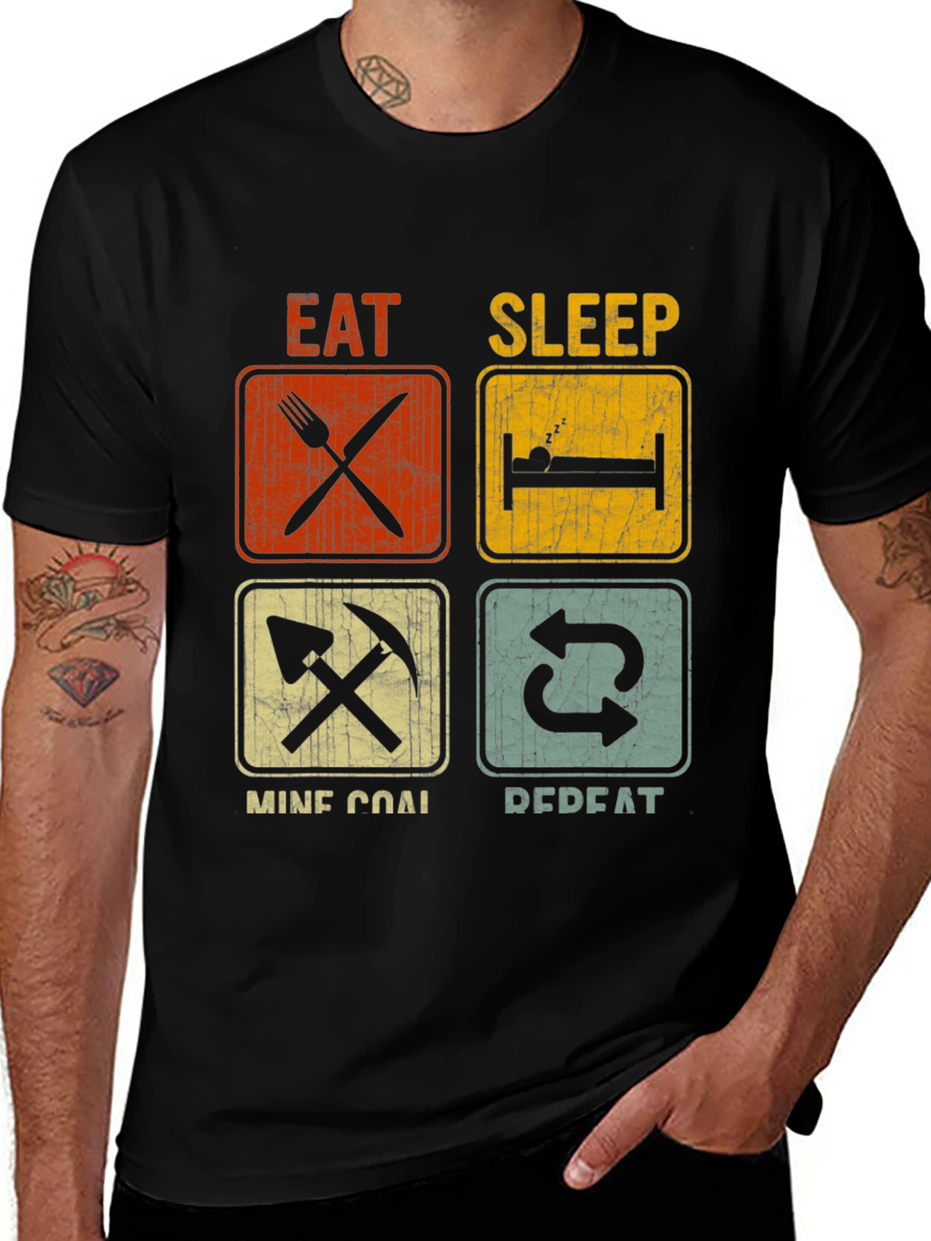 Variant 8 of Eat Sleep Mine Coal Repeat T-Shirt