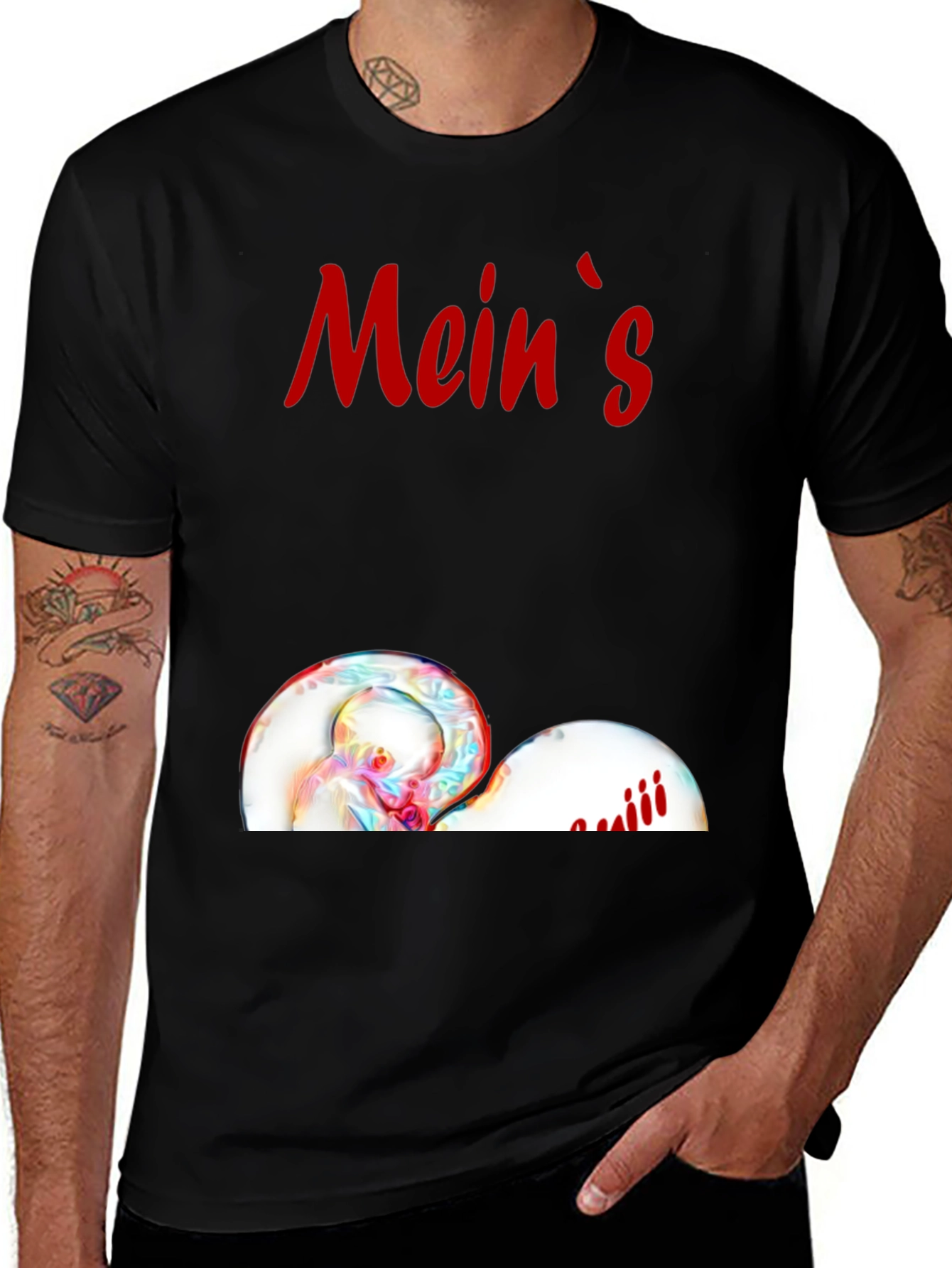 Variant 23 of Mein's T-Shirt - Black Graphic Tee