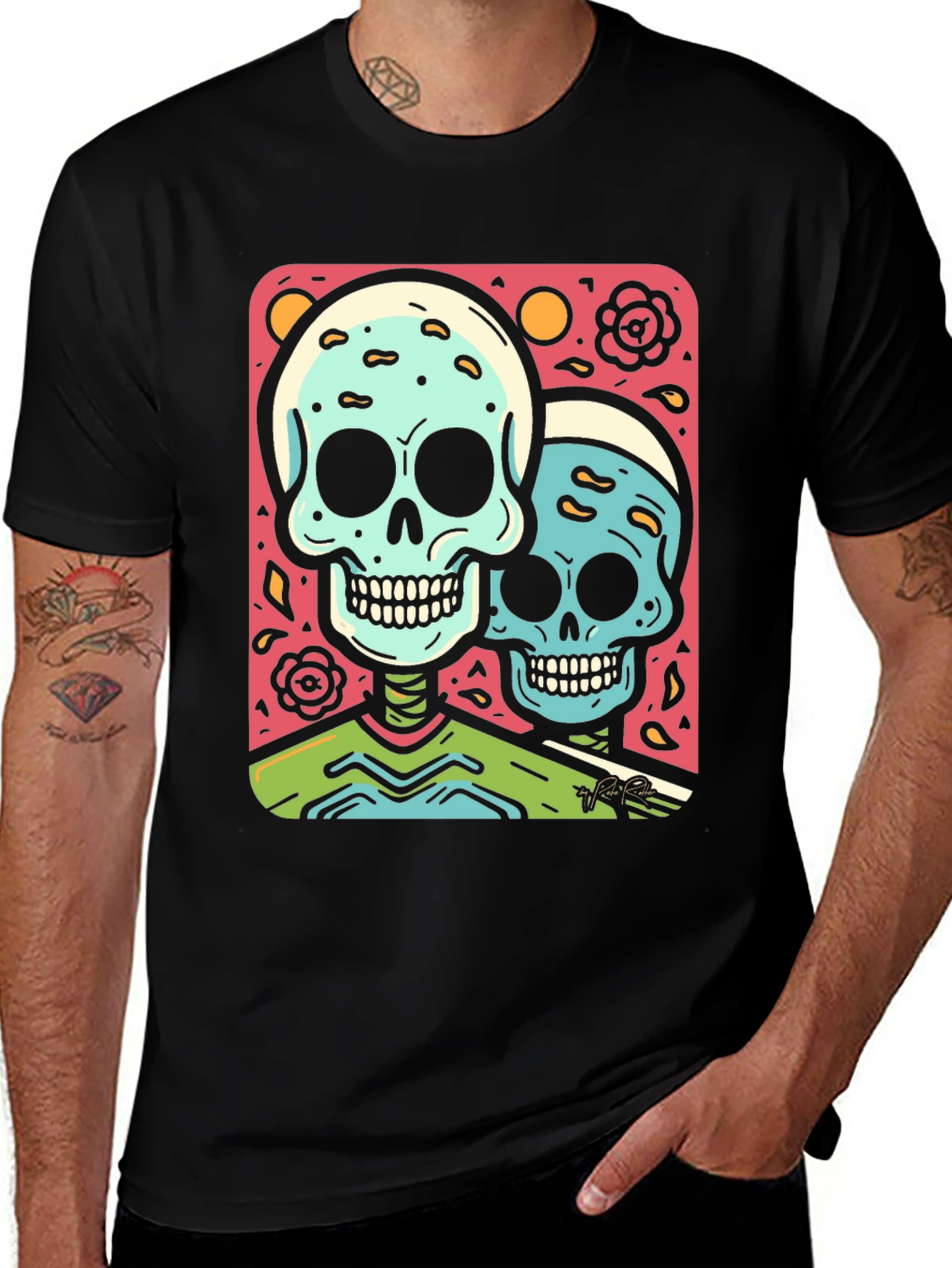 Dia de los Muertos Skull Graphic Tee
