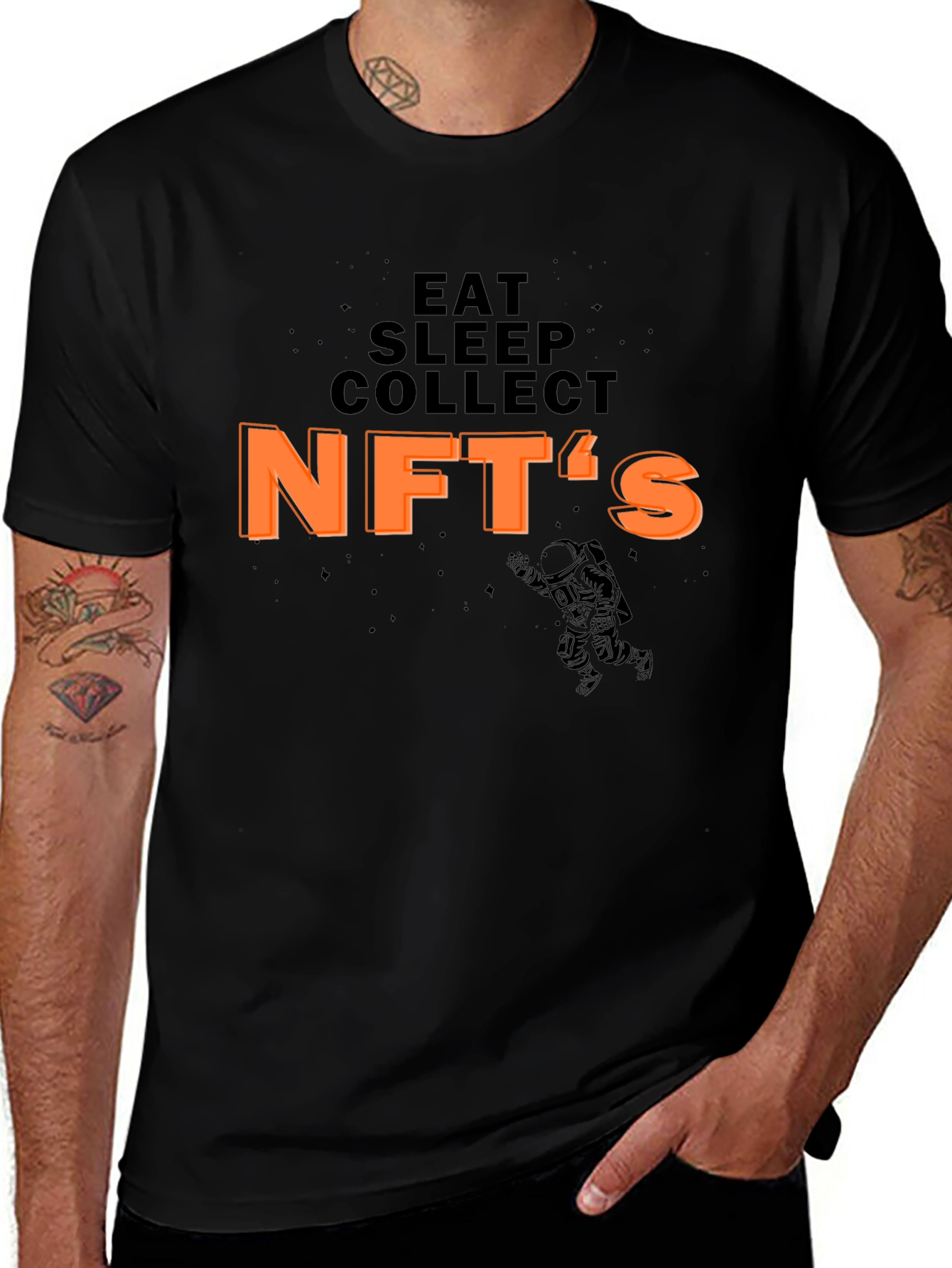 Variant 20 of Eat Sleep Collect NFTs Black T-Shirt