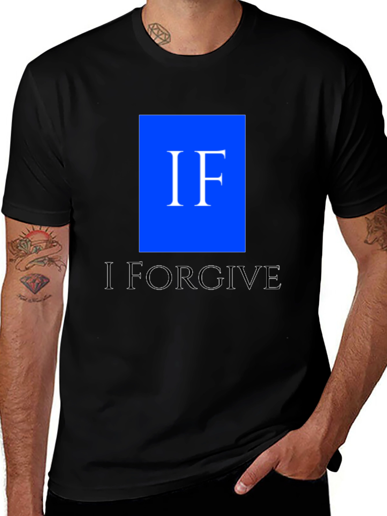 Variant 10 of I Forgive Men's Black Graphic Tee