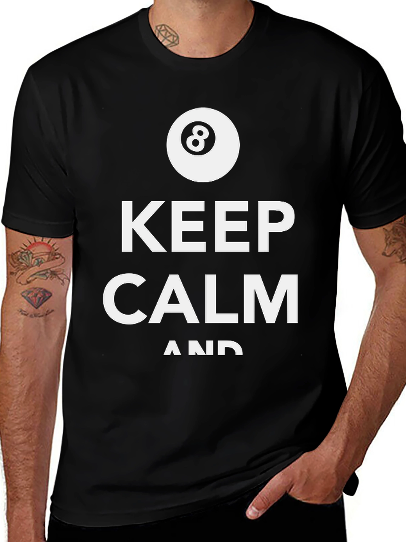 Keep Calm 8 Ball Black T-Shirt