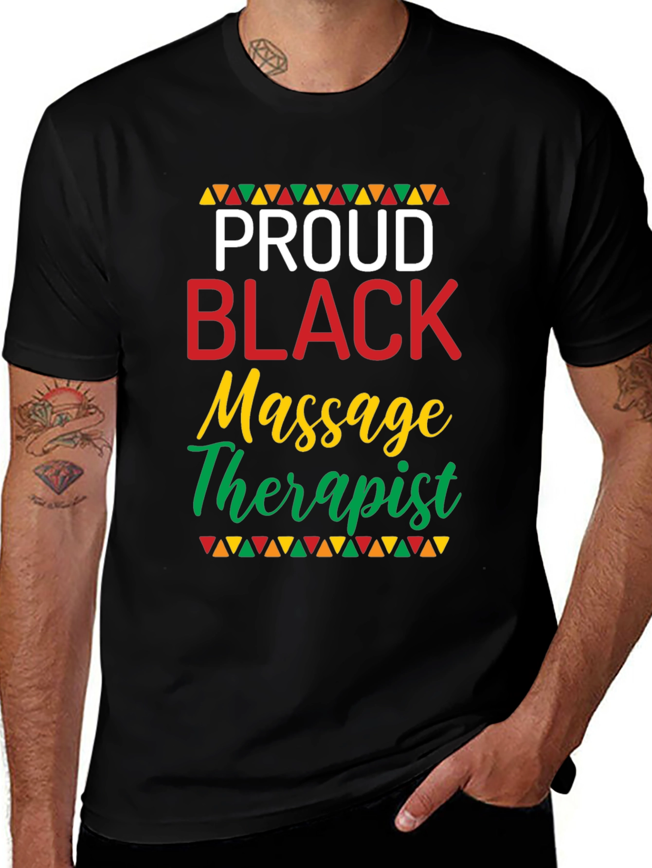 Variant 15 of Proud Black Massage Therapist T-Shirt
