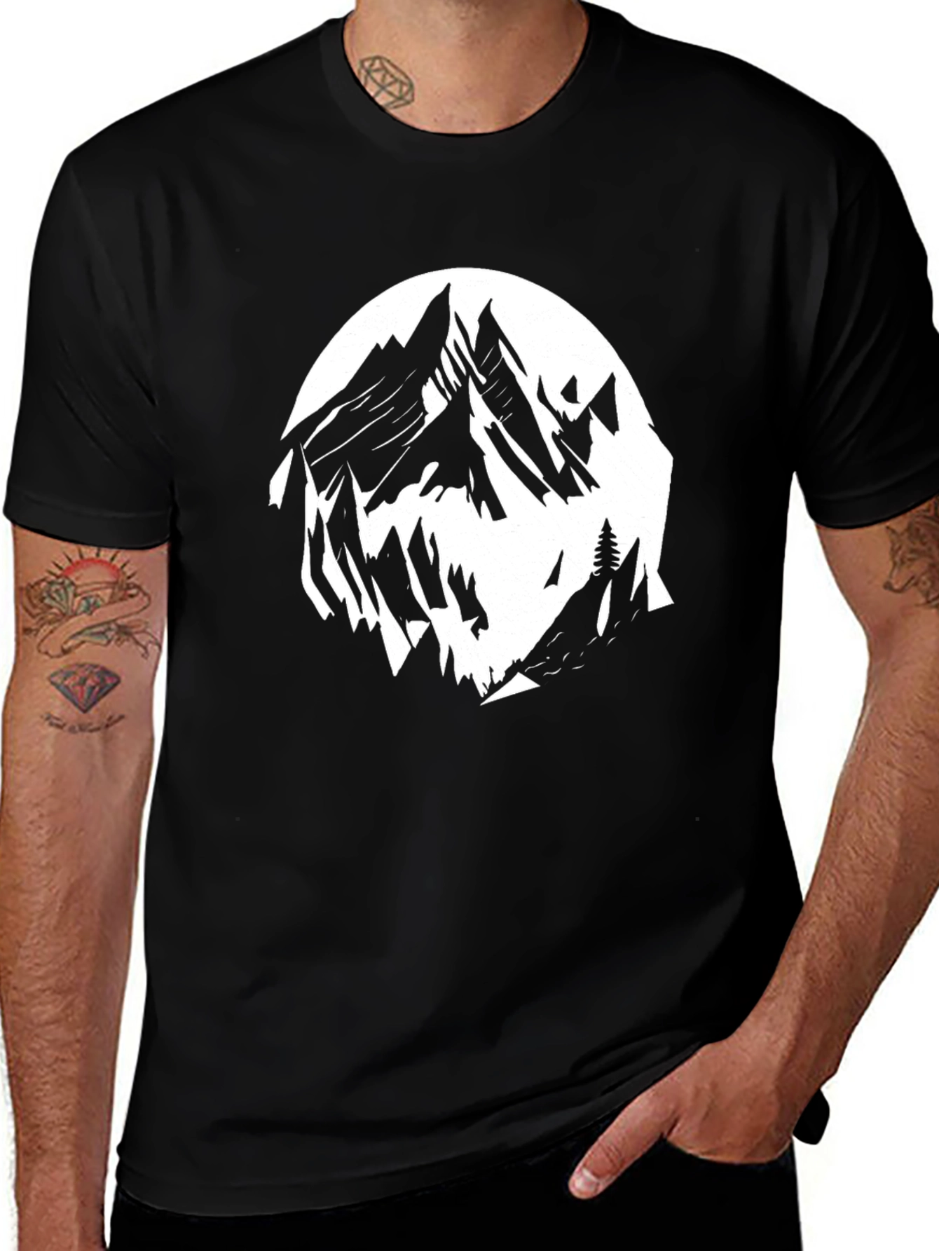 Variant 7 of Mountain Graphic Tee - Black