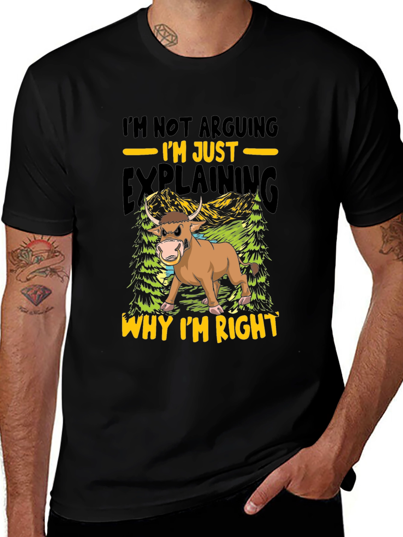 Variant 15 of Funny Bull T-Shirt - I'm Not Arguing, I'm Just Explaining!
