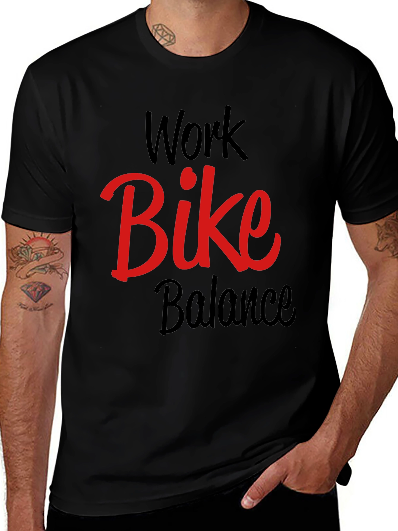 Variant 6 of Work Bike Balance Graphic Tee - Black