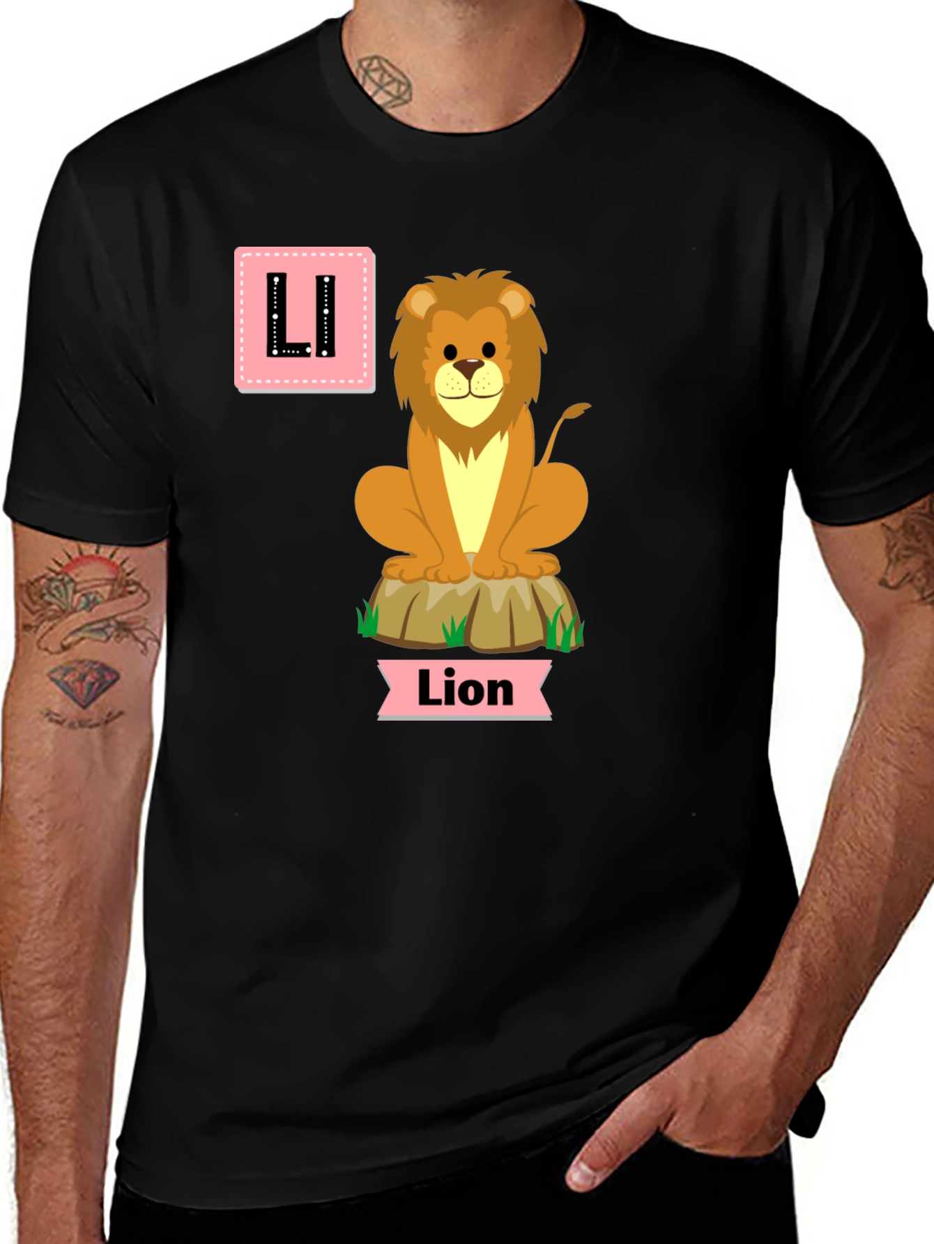 Variant 20 of Lion Graphic Tee - Kids Animal Alphabet Shirt