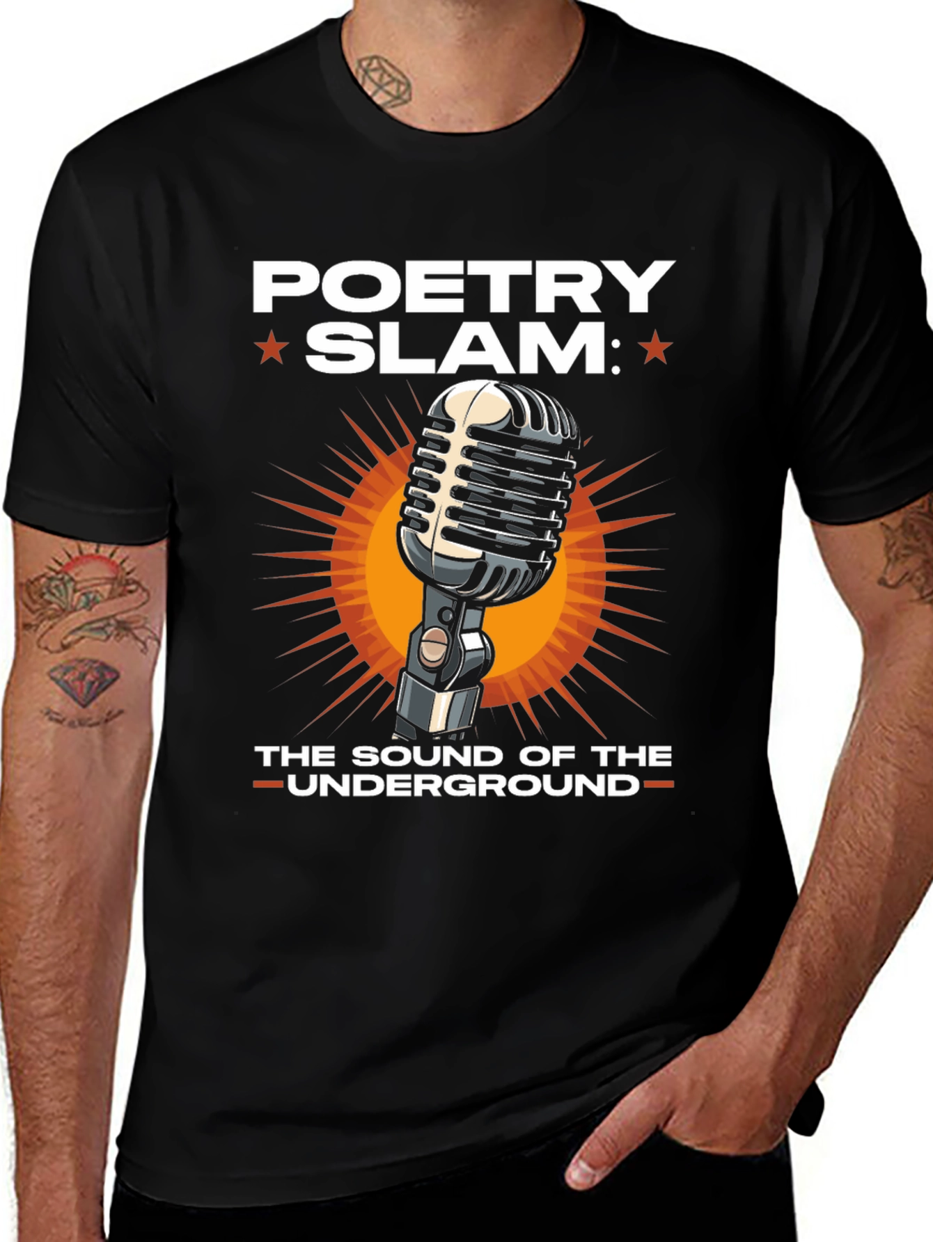 Poetry Slam T-Shirt: Underground Sound Microphone Tee