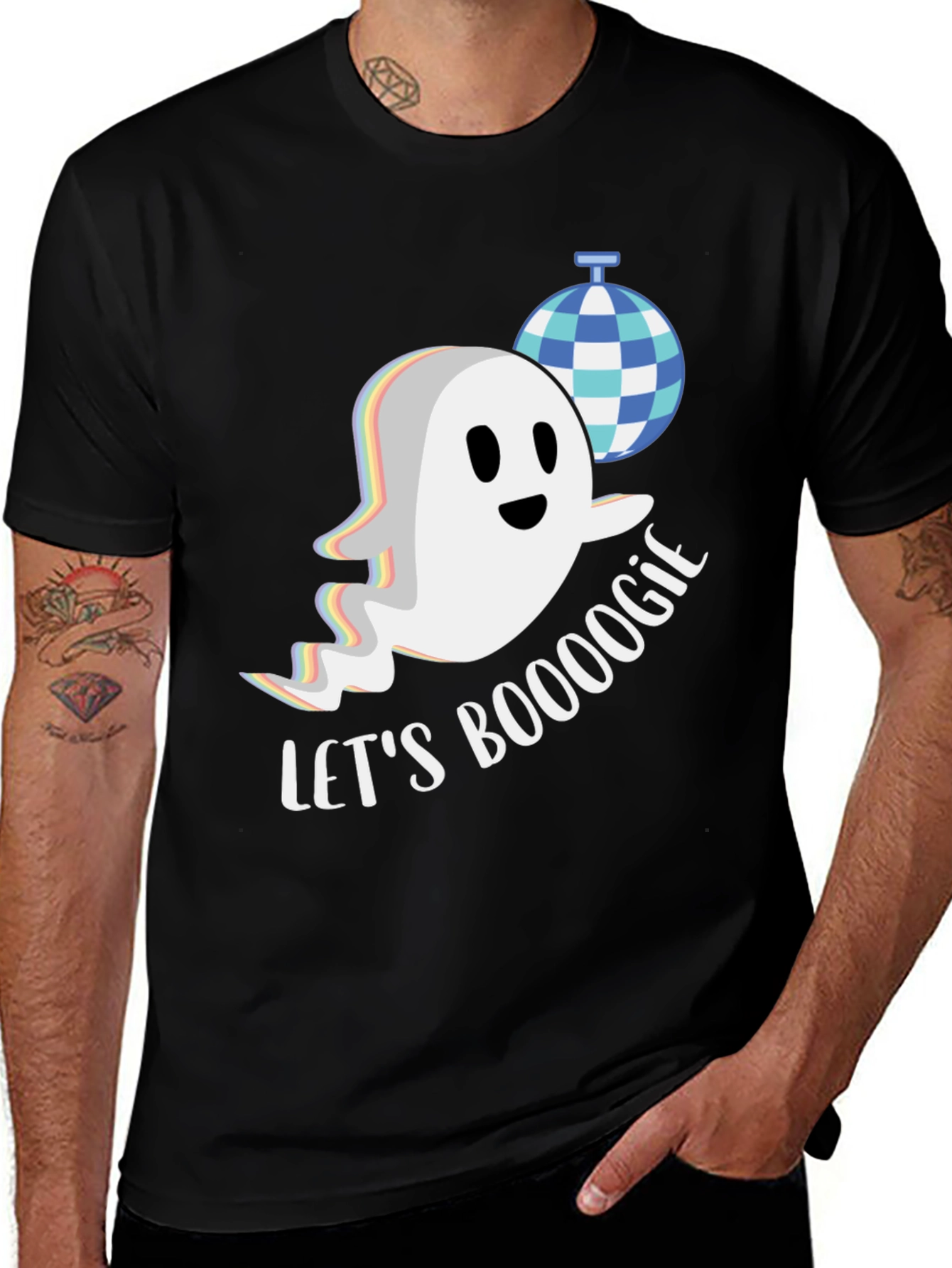 Booogie Halloween T-Shirt - Ghost & Disco Ball