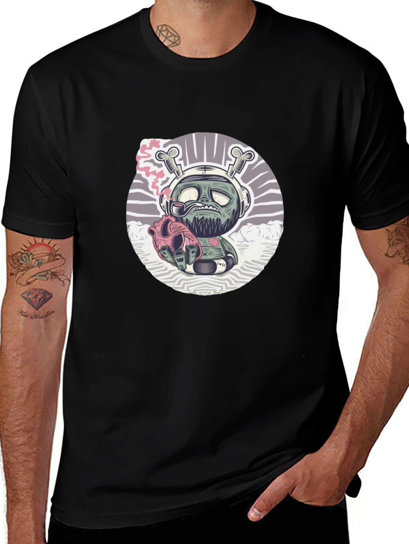 Variant 25 of Zombie Smoking T-Shirt