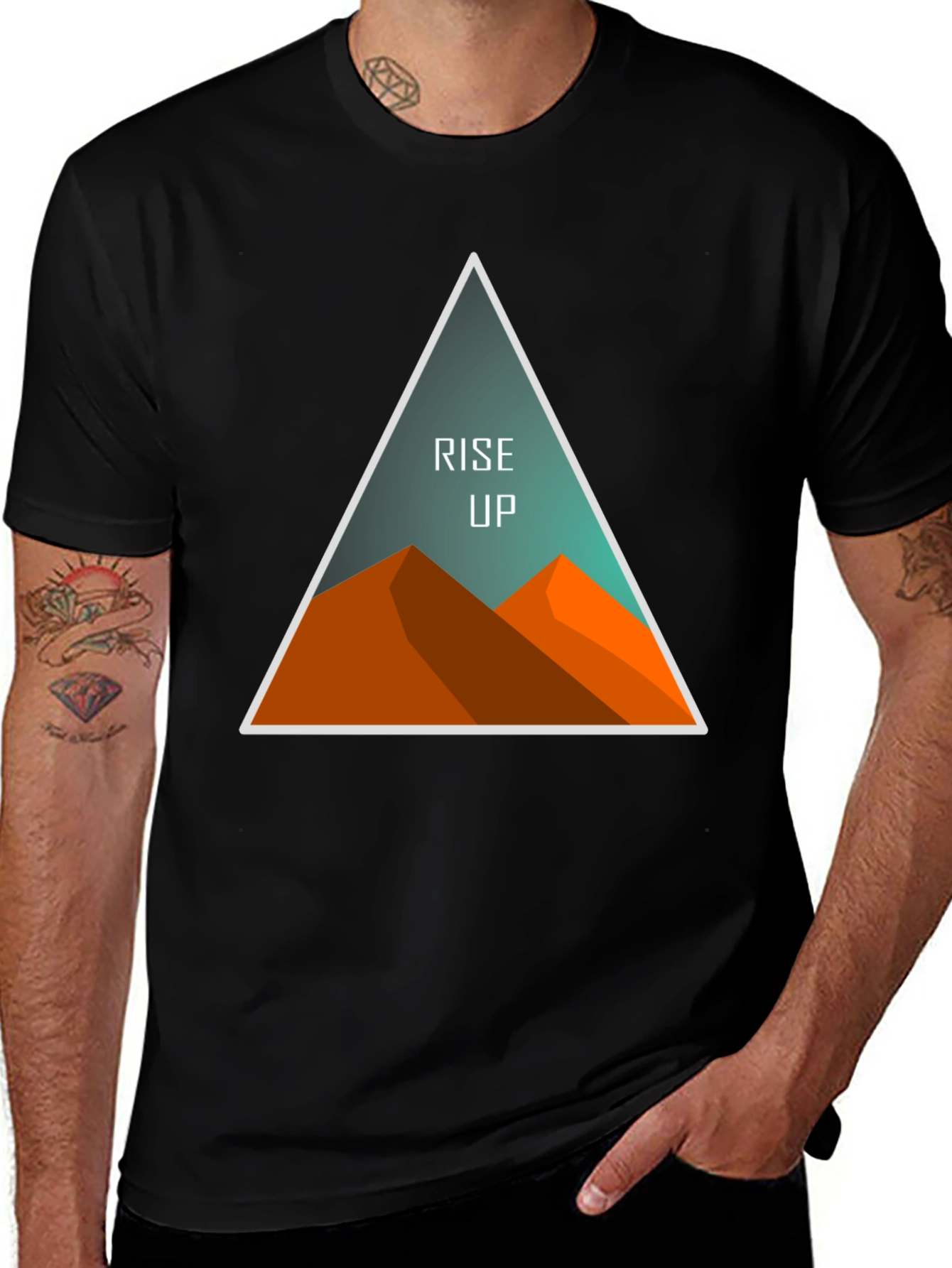 Variant 11 of Rise Up Graphic Tee - Black Cotton Blend