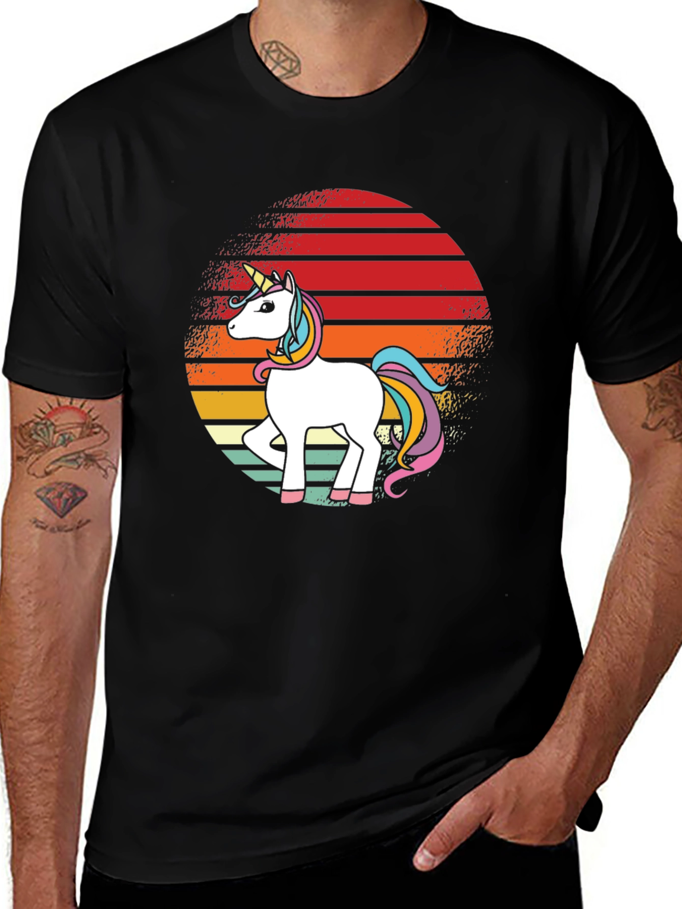 Variant 19 of Unicorn Sunset Graphic Tee - Retro Style
