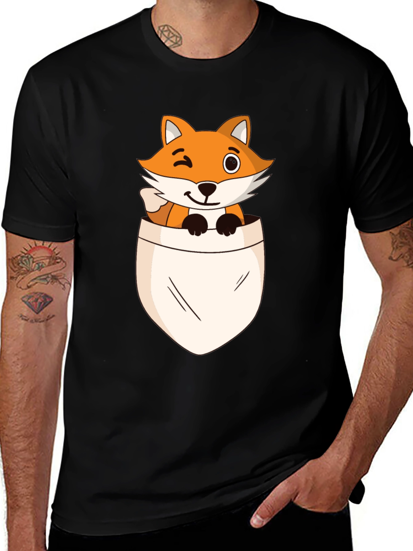 Variant 10 of Fox in Pocket Graphic T-Shirt