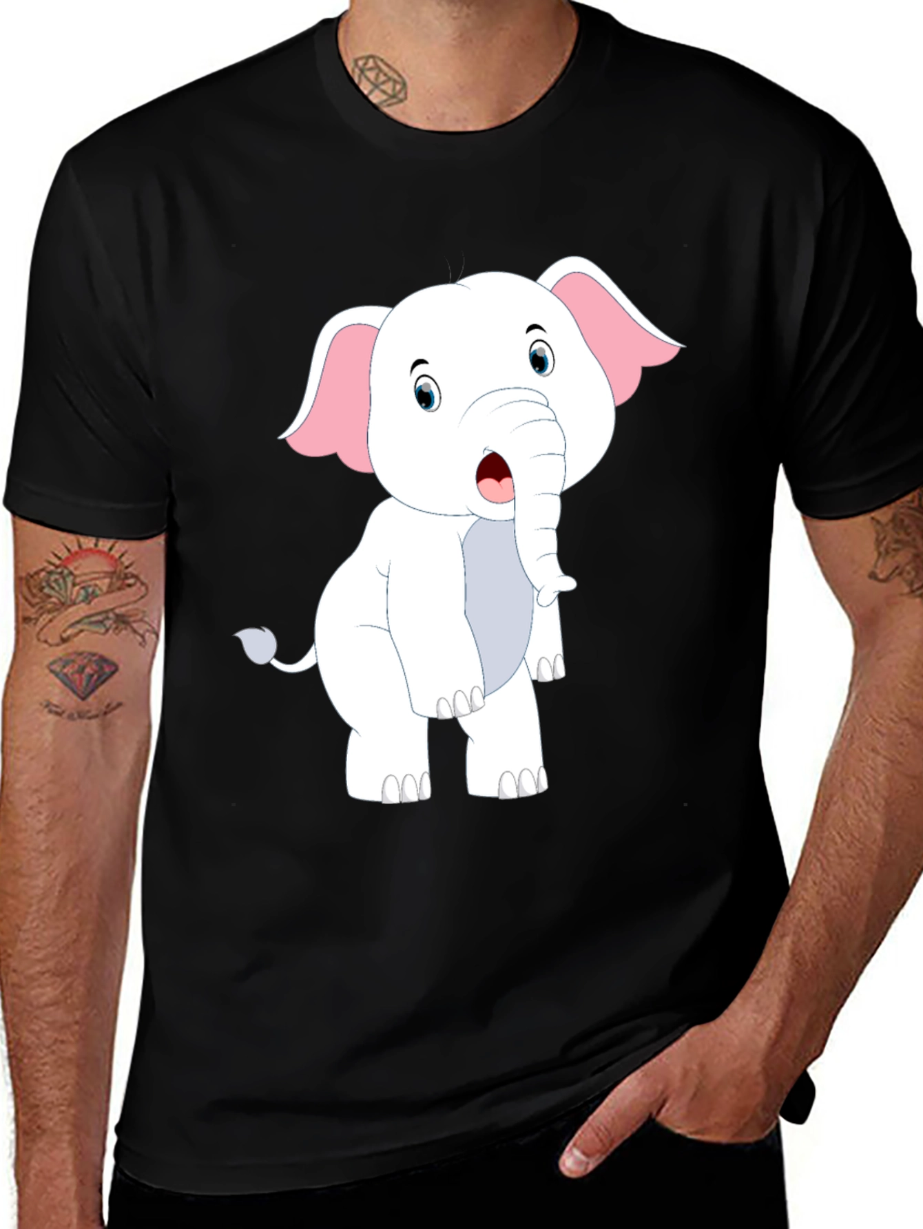 Variant 18 of Cute Elephant Graphic T-Shirt - Fun Animal Tee