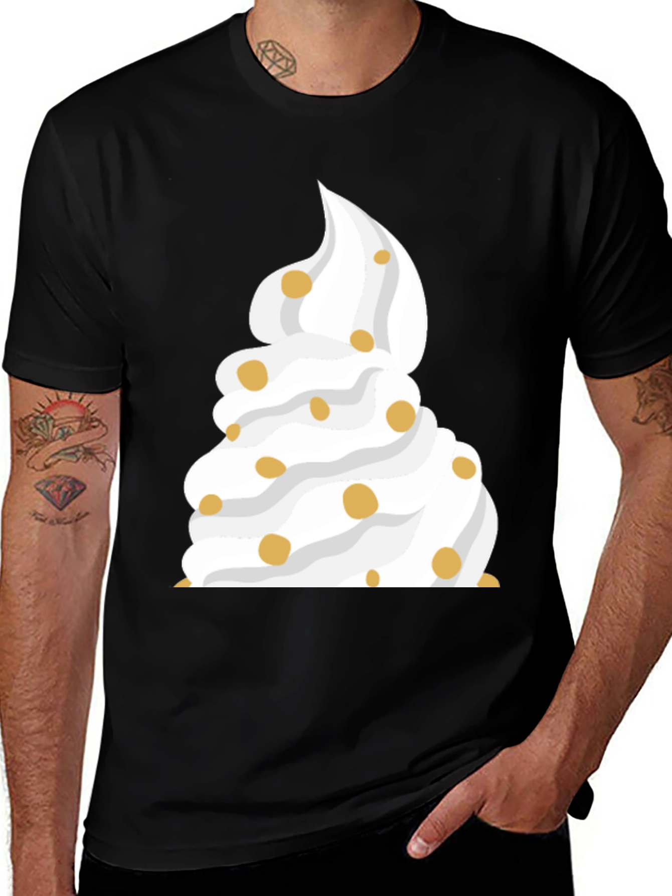 Whipped Cream Dessert Black T-Shirt