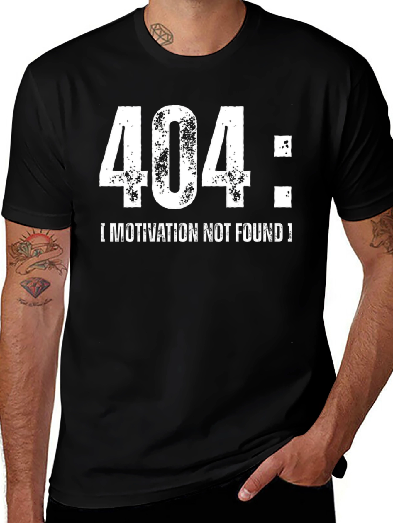 Variant 8 of 404 Motivation Not Found T-Shirt - Funny Geek Tee
