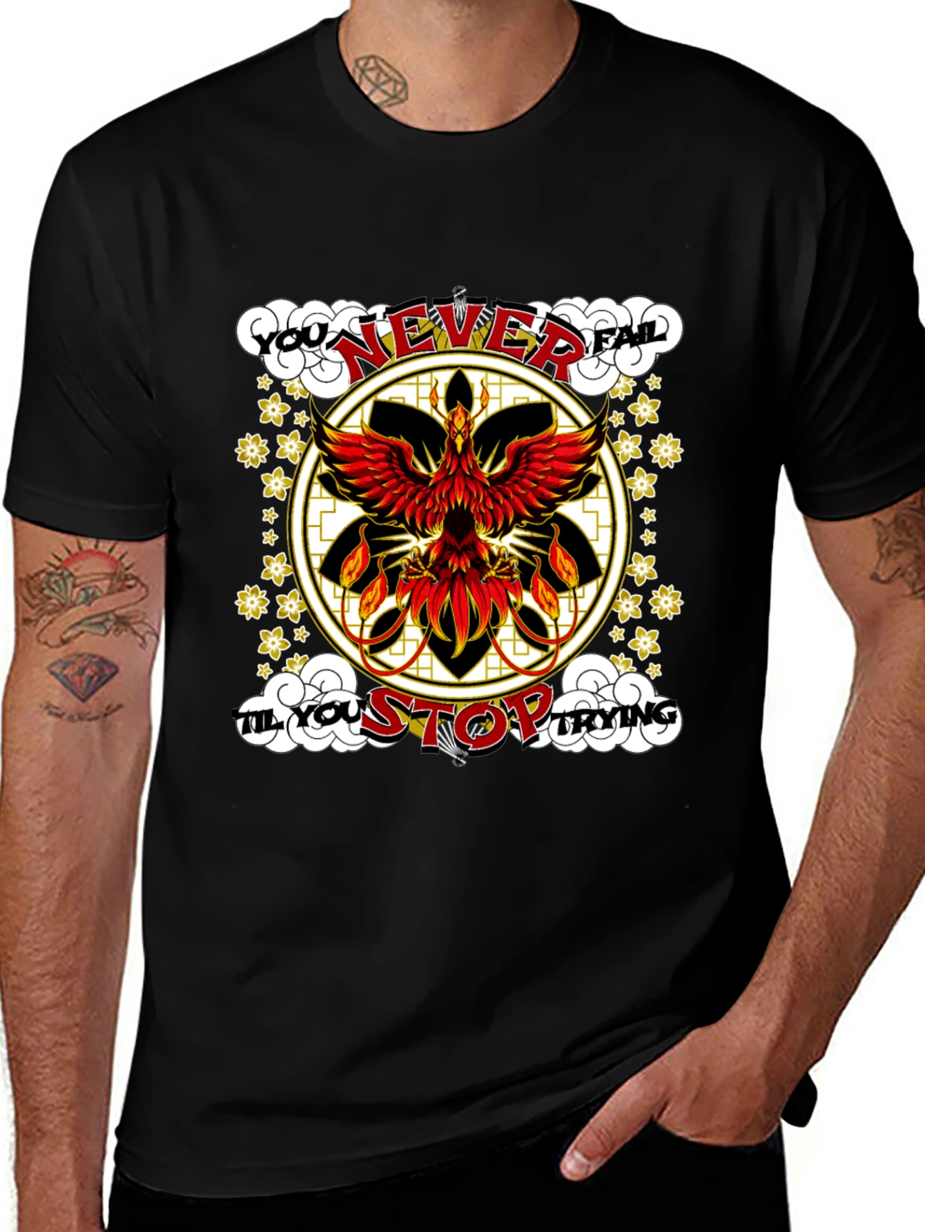 Variant 23 of Phoenix Graphic Tee - Never Fail Motivational Shirt