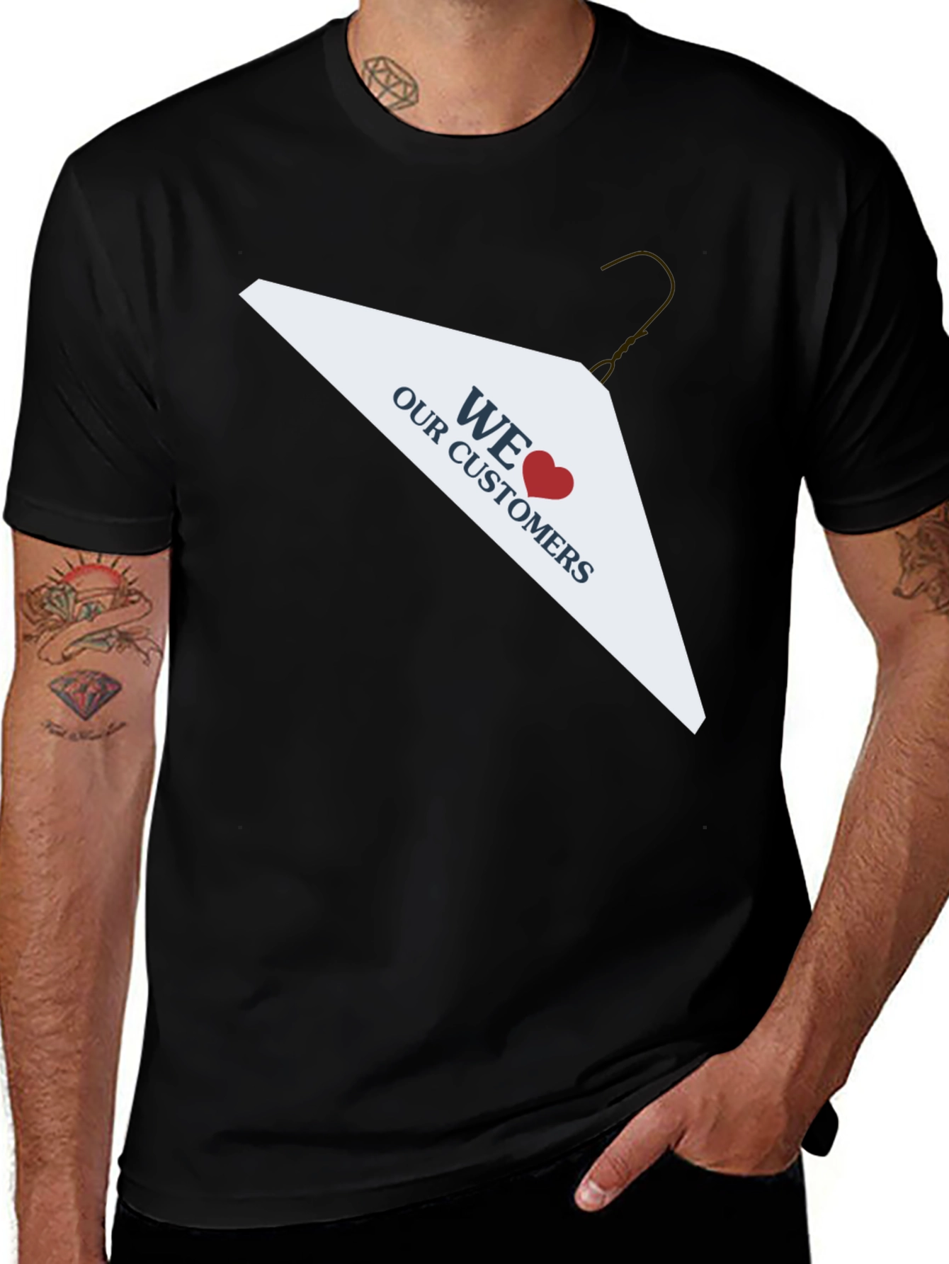 Black We Love Our Customers T-Shirt main image